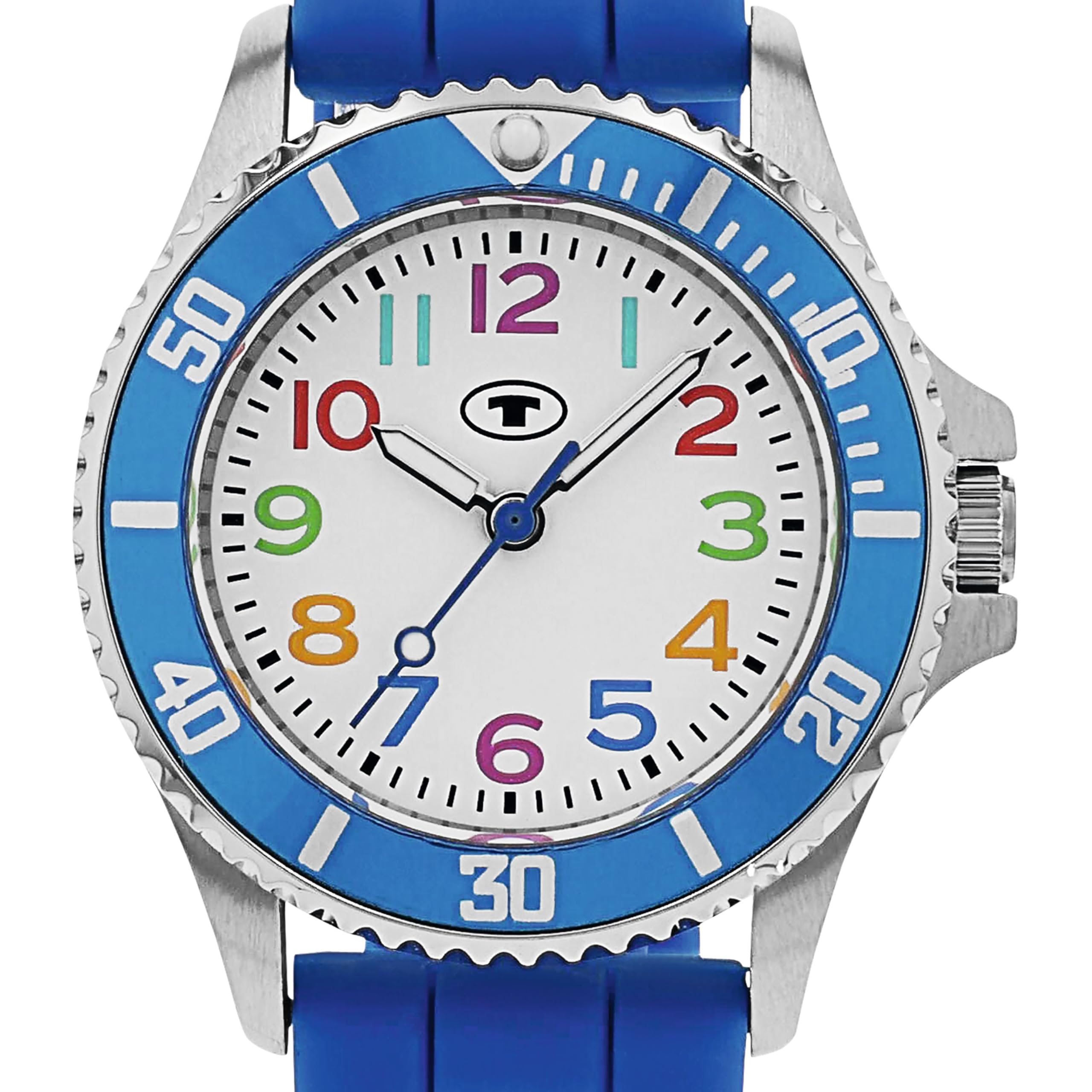 Tom Tailor Armbanduhr mit Silikonband für Jungen, Silber, wasserdichte 3 bar, Geschenkidee, kommt in Uhren Geschenkbox, 2100703