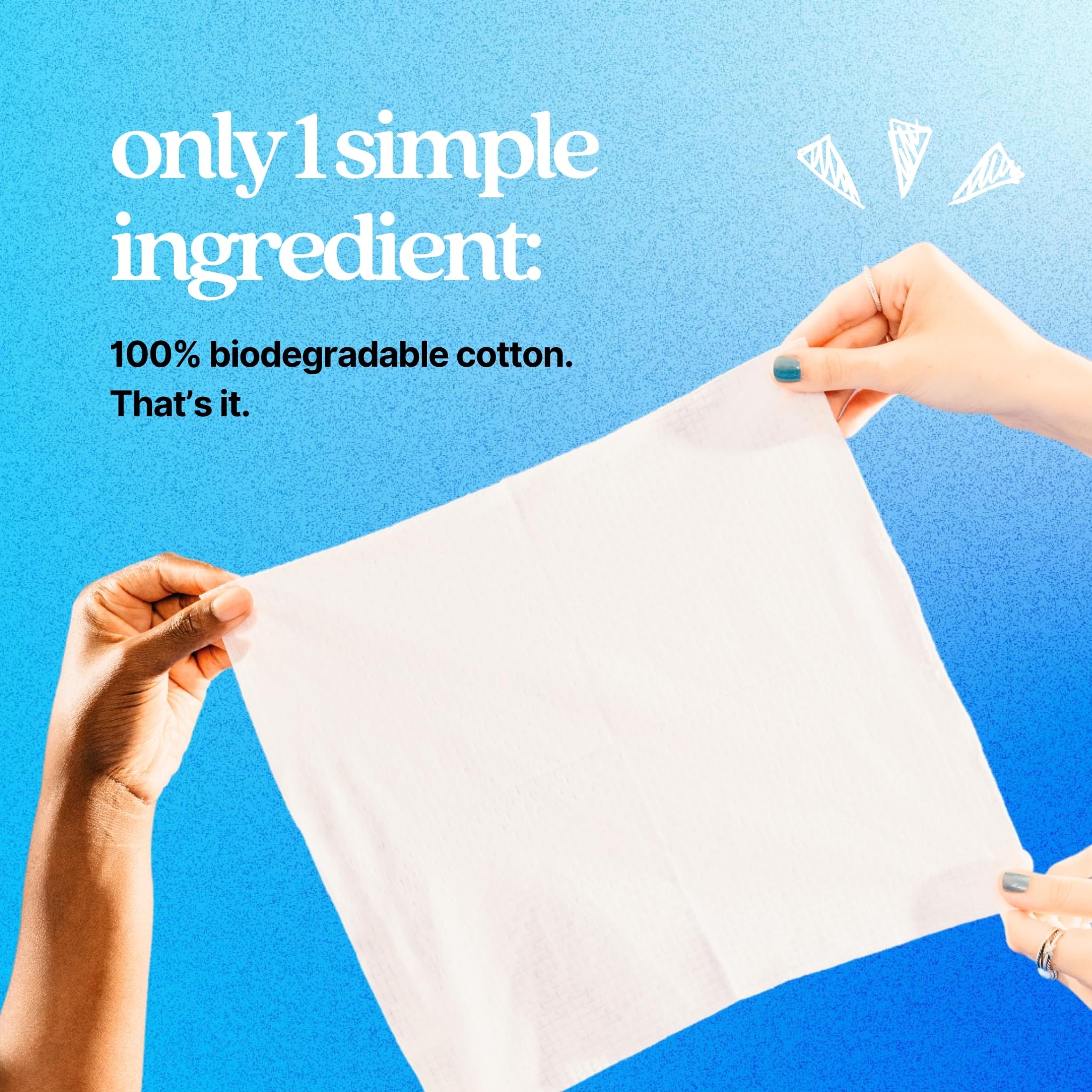 pureskin Daily Clean Disposable Facial Towels, 100% Pure Cotton, 50 Count