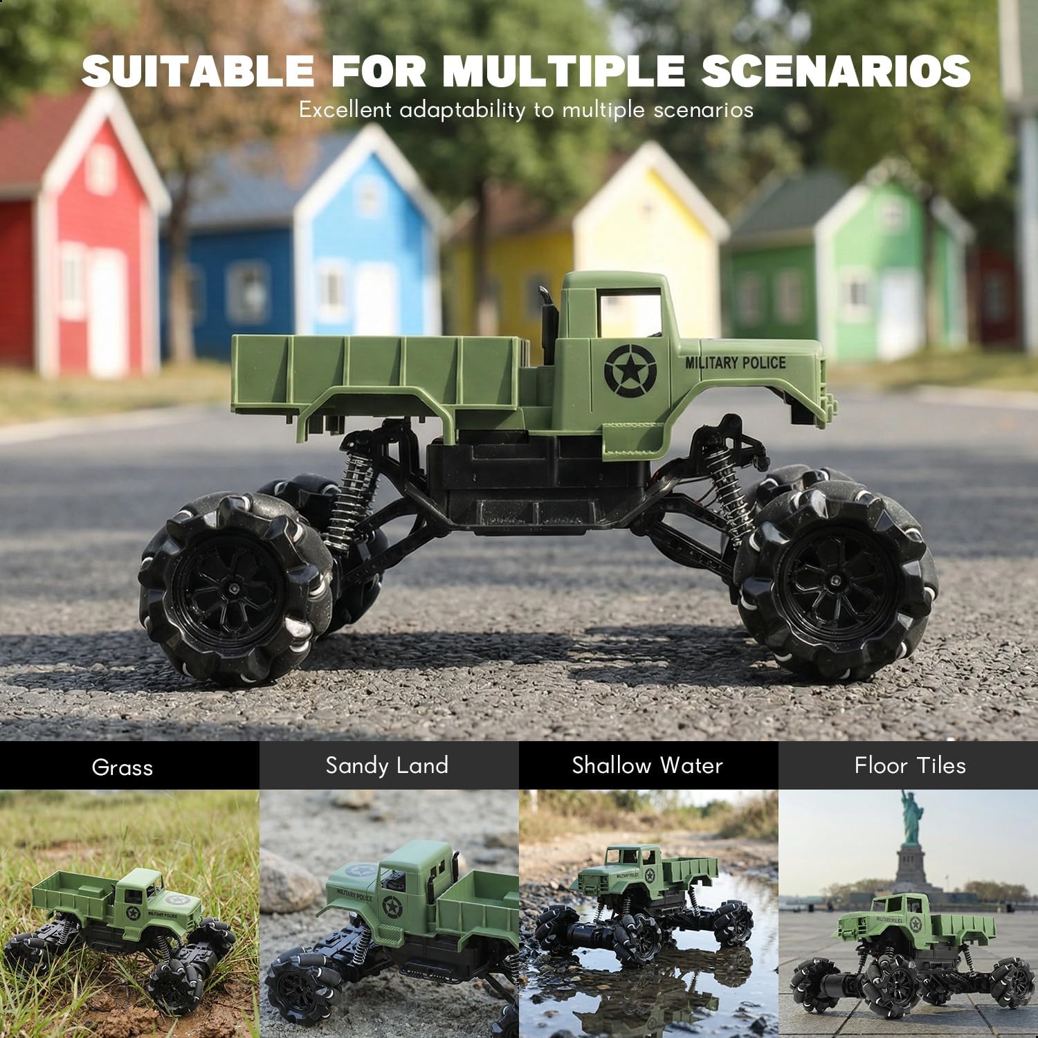 1:24 Scale RC Climbing Car 4WD Off-Road Remote Control Vehicle with 50 Min Playtime, 2.4GHz Omnidirectional Movement for Kids and Adults