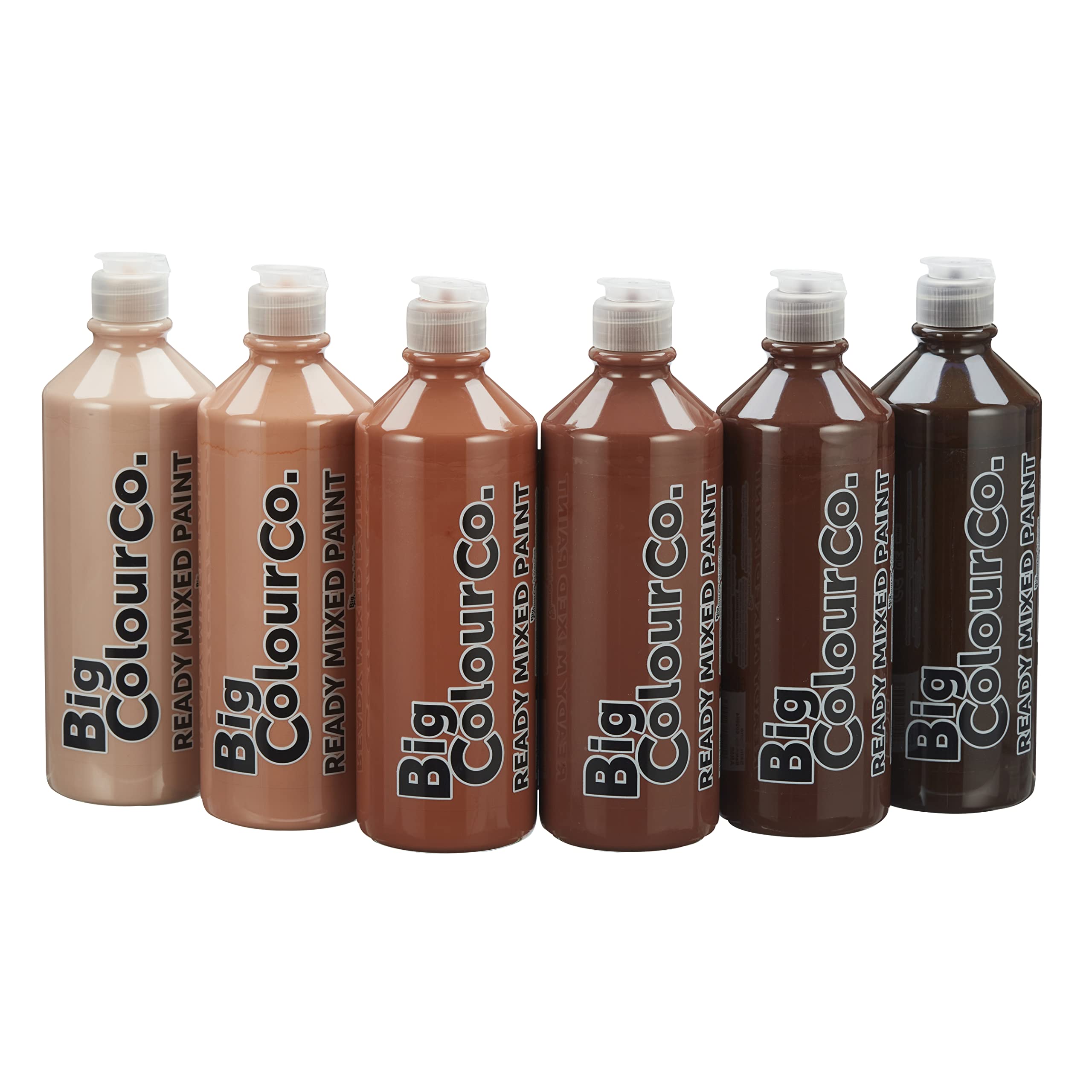 Big Colour Co Ready Mixed Paint, Brown, 600 ml (Pack of 6)