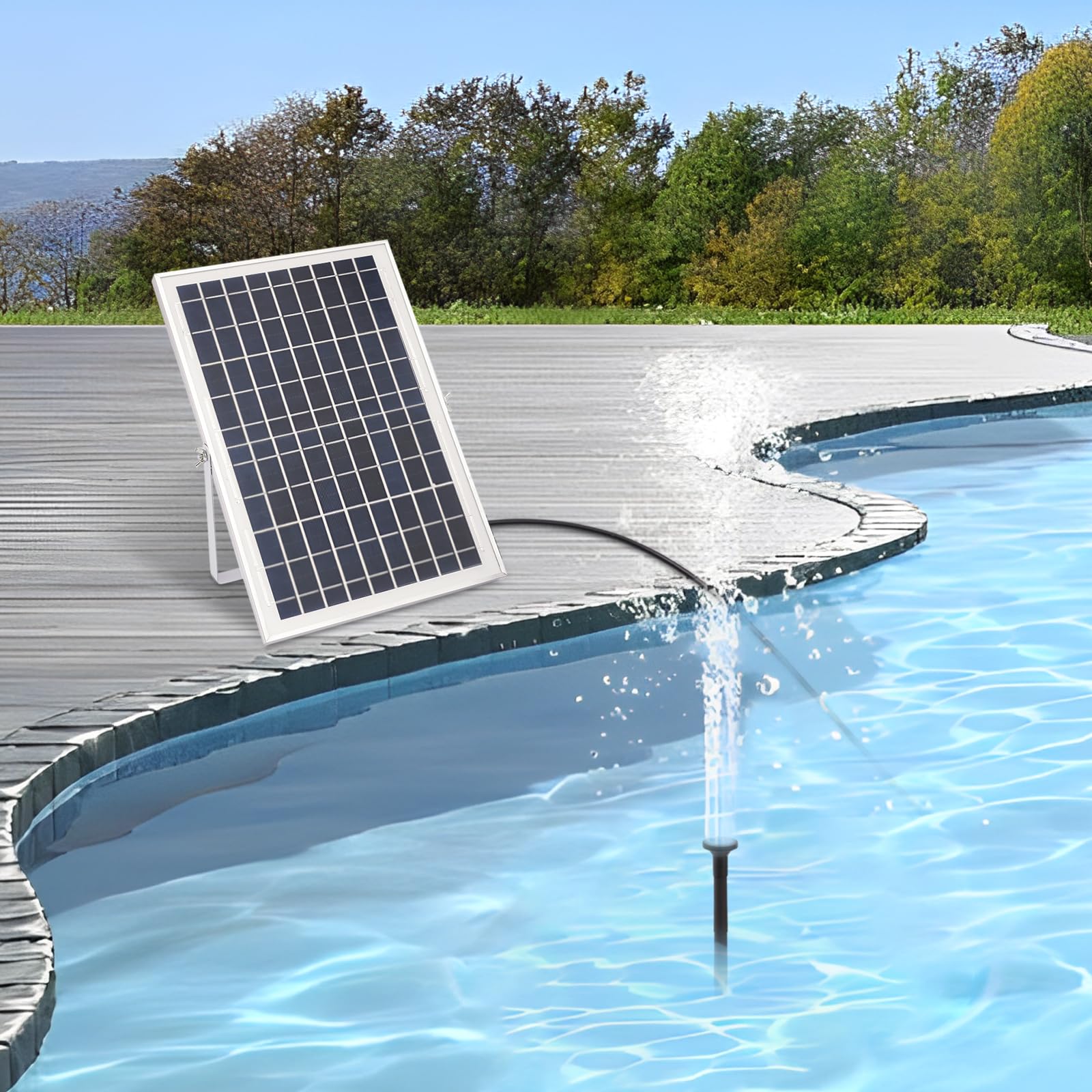 Pompa solare per laghetto a energia solare, fontana solare da 10 W, pannello solare IP68, impermeabile, portata 1000 l/h, fontana solare per giardino, terrazza, stagno