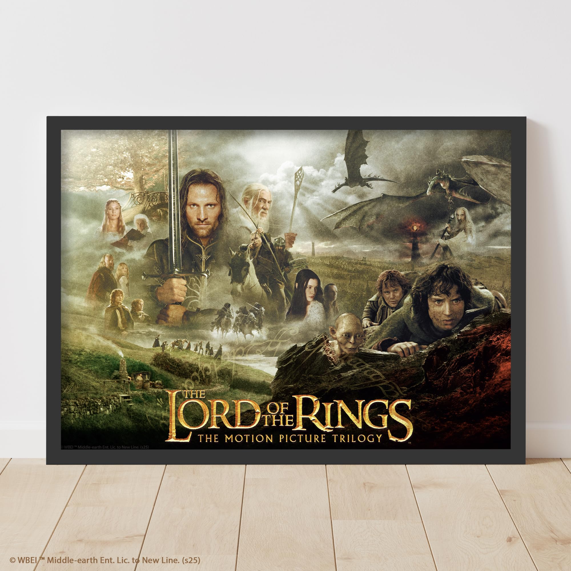 The Lord of The Rings Print - The Motion Picture Trilogy Poster Wall Art (29.7cm x 42cm - A3)