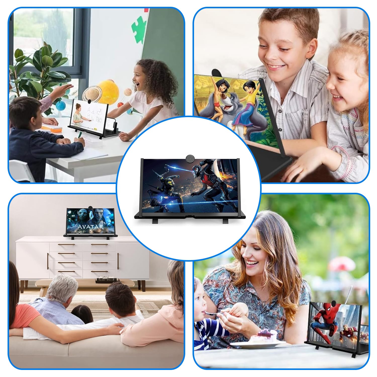 16 Pouces Agrandisseur ecran Telephone, loupe d'écran Anti Bleu 3D HD pour téléphone Portable, Loupe d'écran pour téléphone Portable, pour Regarder des Vidéos sur Tous Les Smartphones