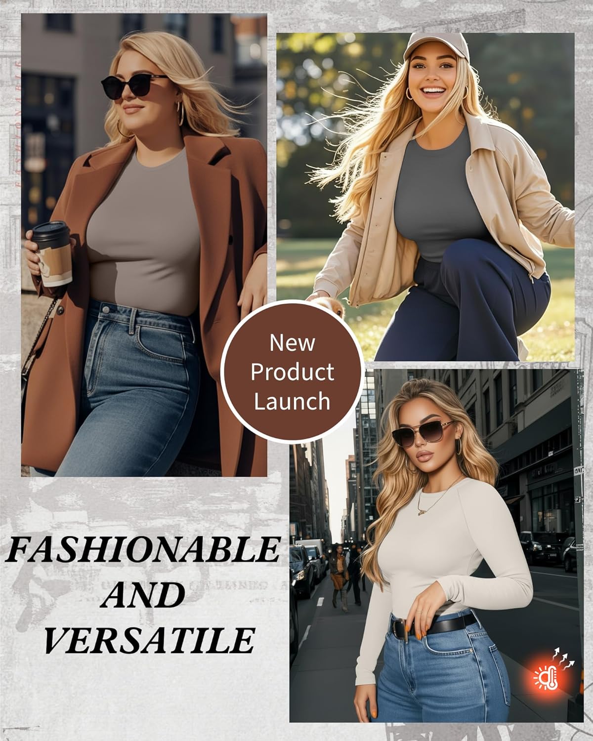 3 Pack Women's Plus Size Thermal Shirts Raglan Sleeve Crew Neck Fleece Lined Tops Long Sleeve Base Layer Underwear - Image 3