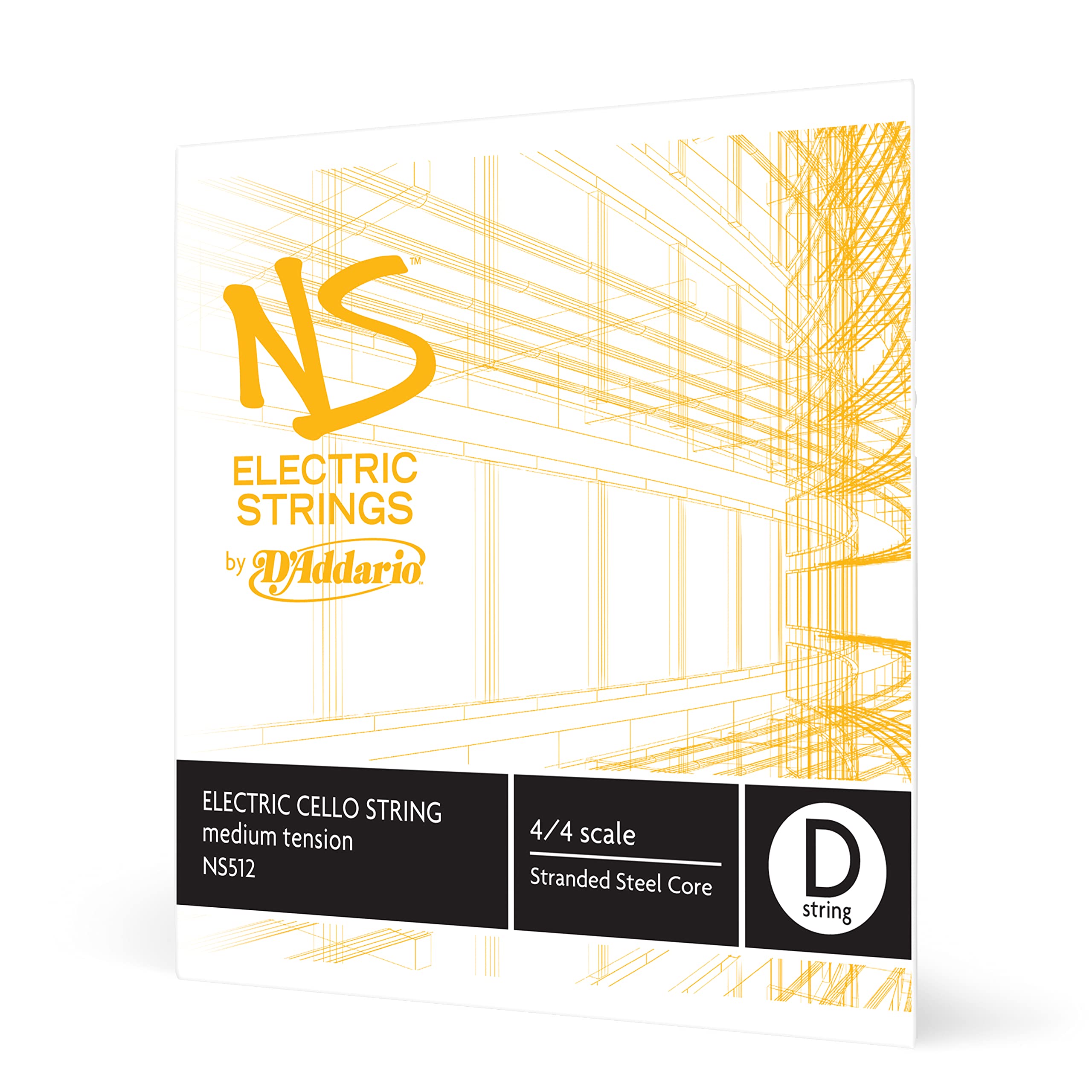 D'Addario NS Electric 4/4 Scale Medium Tension Single D String for Cello, Grey