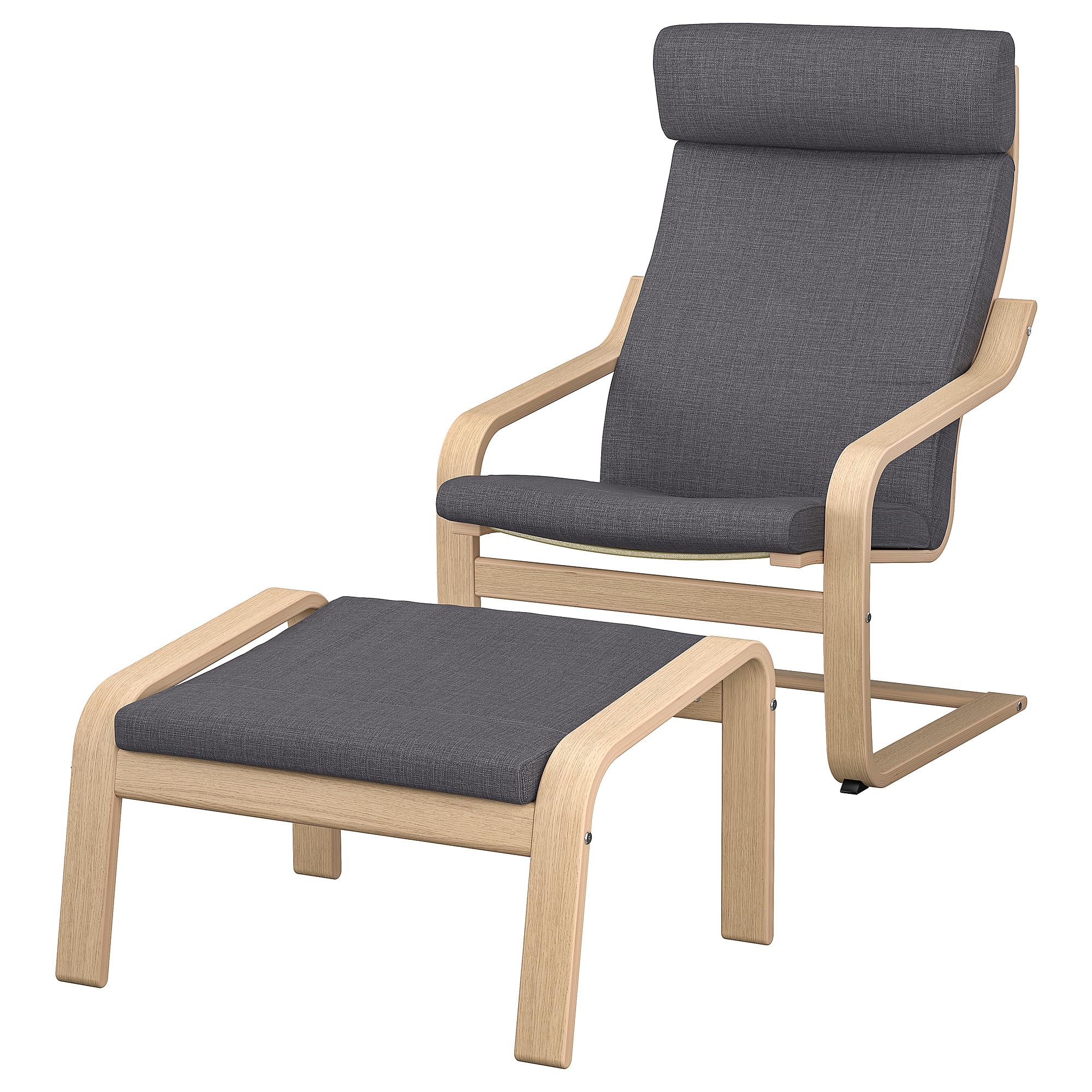 POÄNG Fauteuil et repose-pieds : soulagez votre dos avec le chêne blanc