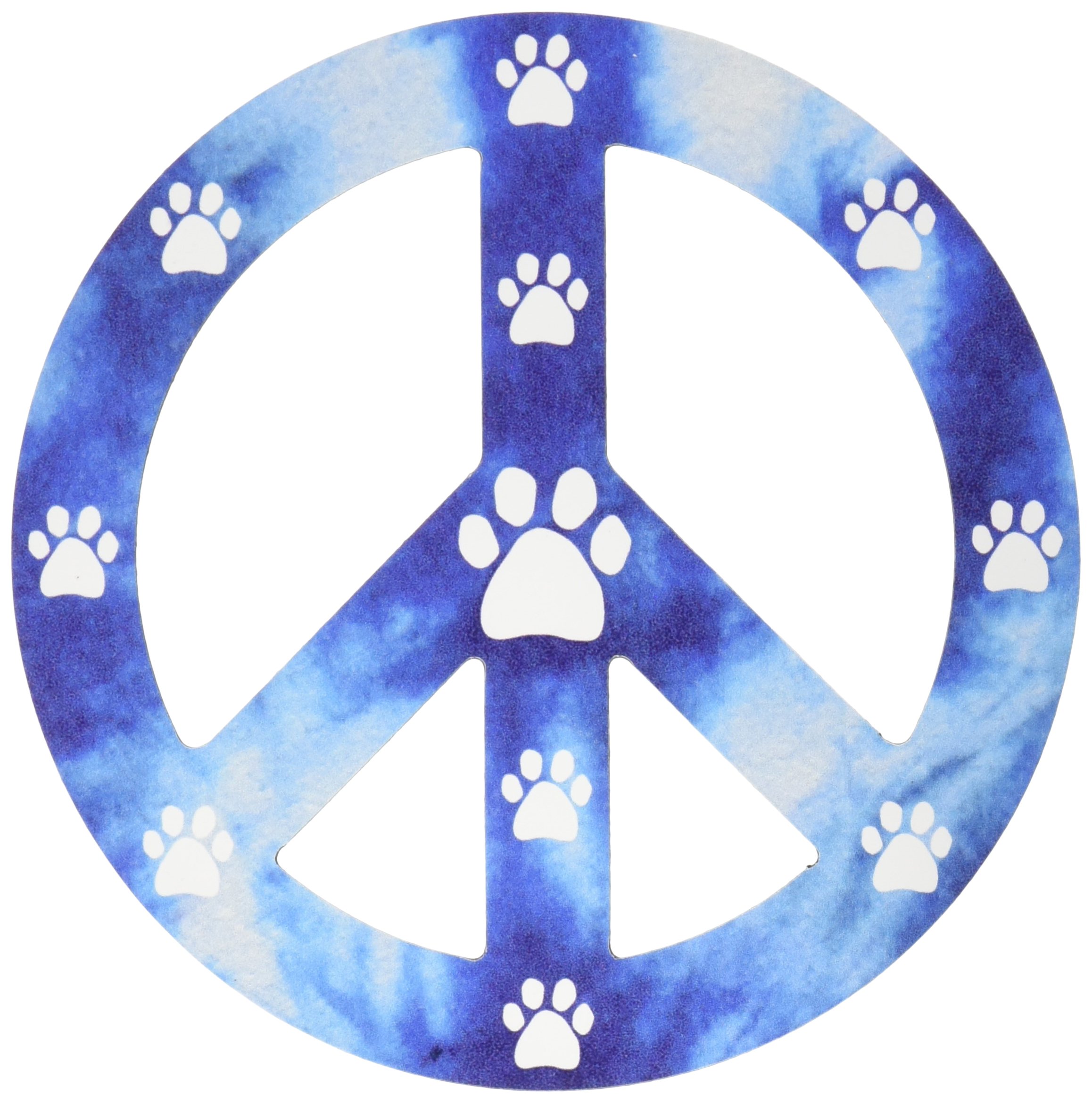 4-3/4-Inch by 4-3/4-Inch Peace Sign Car Magnet, Blue