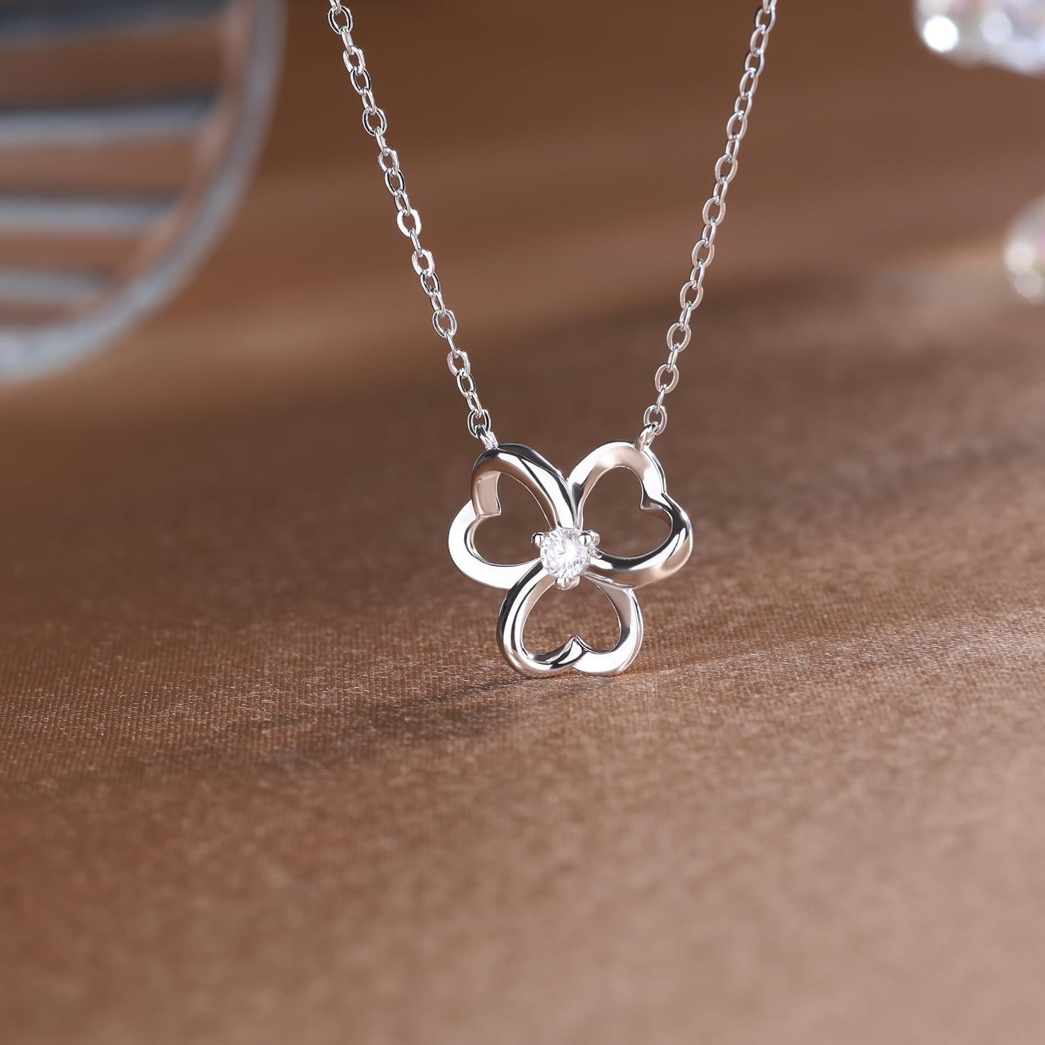 GAVU 925 Sterling Silver Clover Necklace for Women, Dainty Silver Pendant Necklace for Women - Image 4