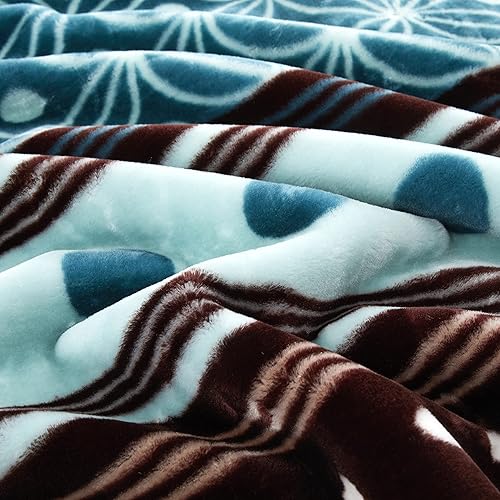 Miniatura 6 de Reversible 11 LB Oversized Heavy Woven Fluffy Plush Soft Warm Korean Style Mink 2 Ply Printed Flannel Fleece Throw Raschel Blanket Embossed Solid,