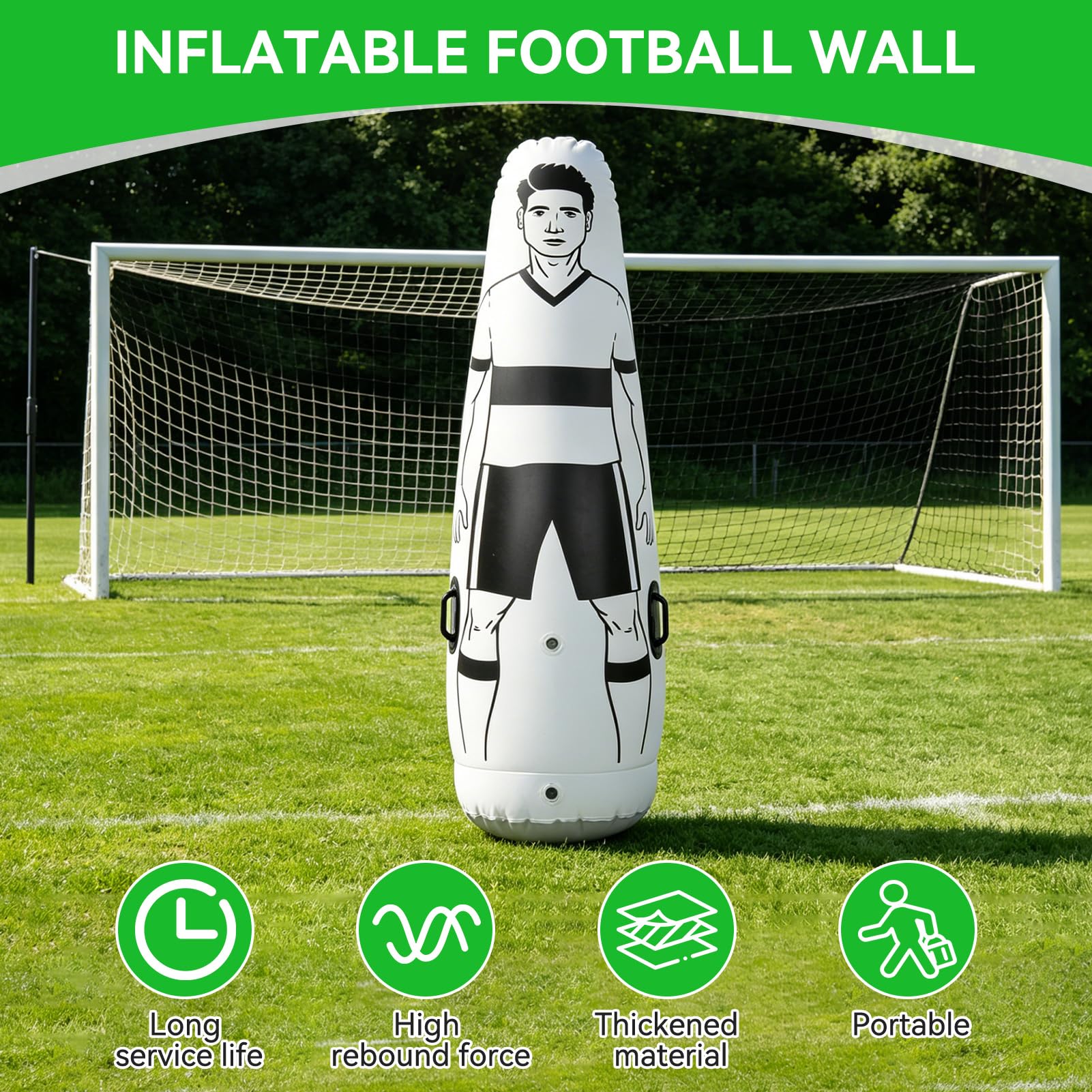 Mannequin de Football Gonflable, entraînement de Football Portable, défenseur Mural, gobelet d'entraînement de Football pour Enfants et Adultes