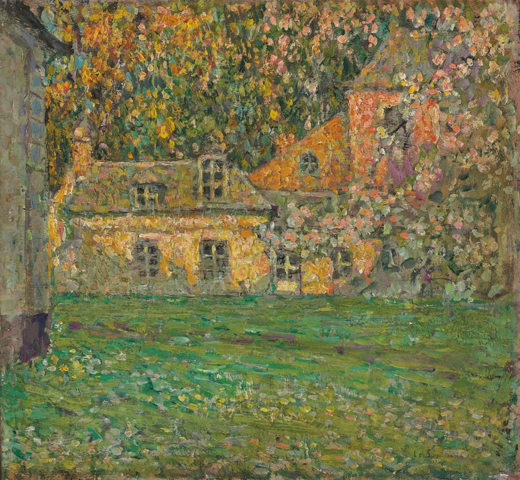 SERENDIPITP Retro Picture Poster Wall Art Pictures Painting Flowering Trees by Henri Eugene Augustin Le Sidaner Wall Art Canvas Print for Wall Decor 60x90cm