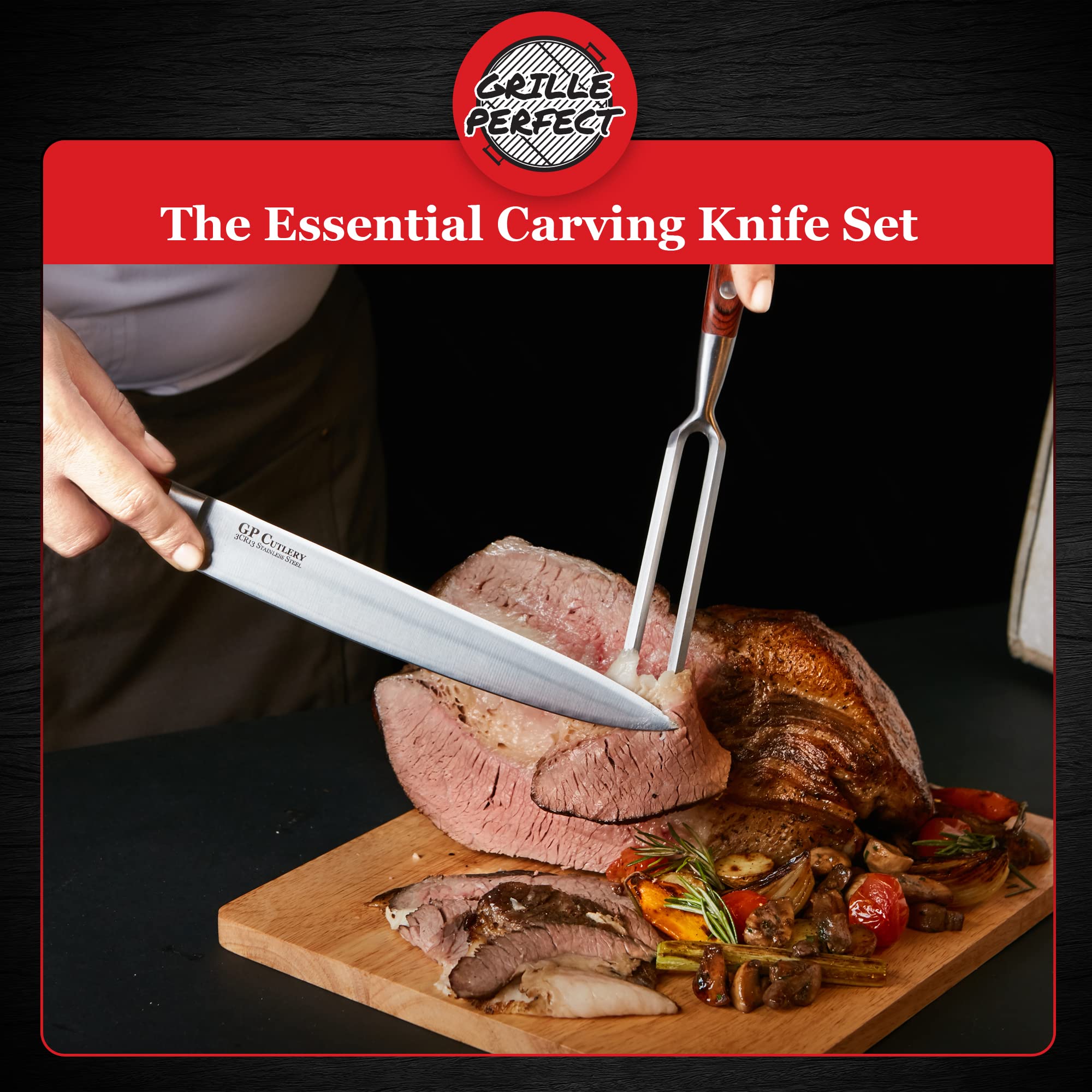 Amazon.com: Meat Carving Knife Set with Fork, Kitchen Tool for