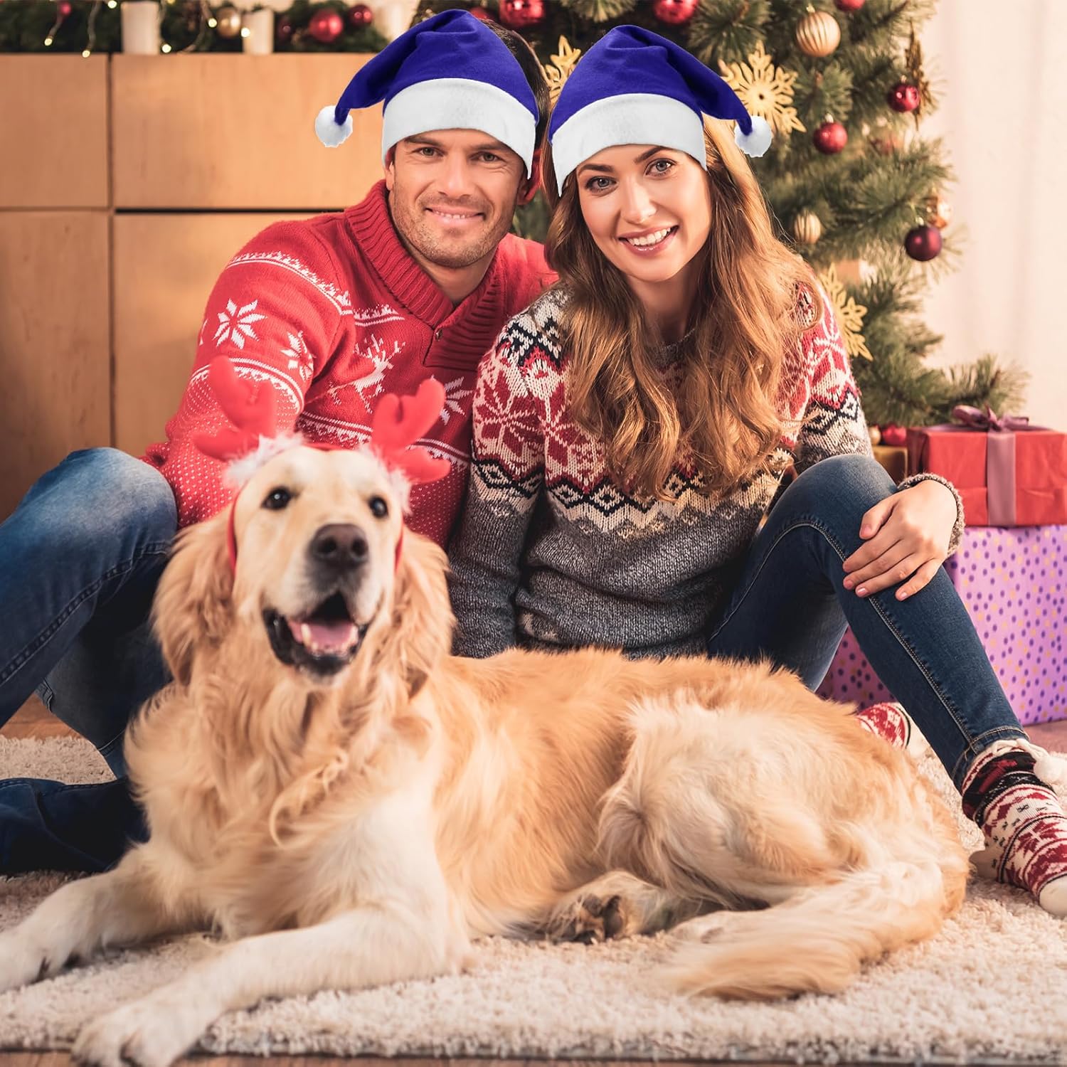 Santa Hats Bulk Christmas Party Hat Non Woven Fabric Xmas Hats for Adults Women Men Holiday Party Costume