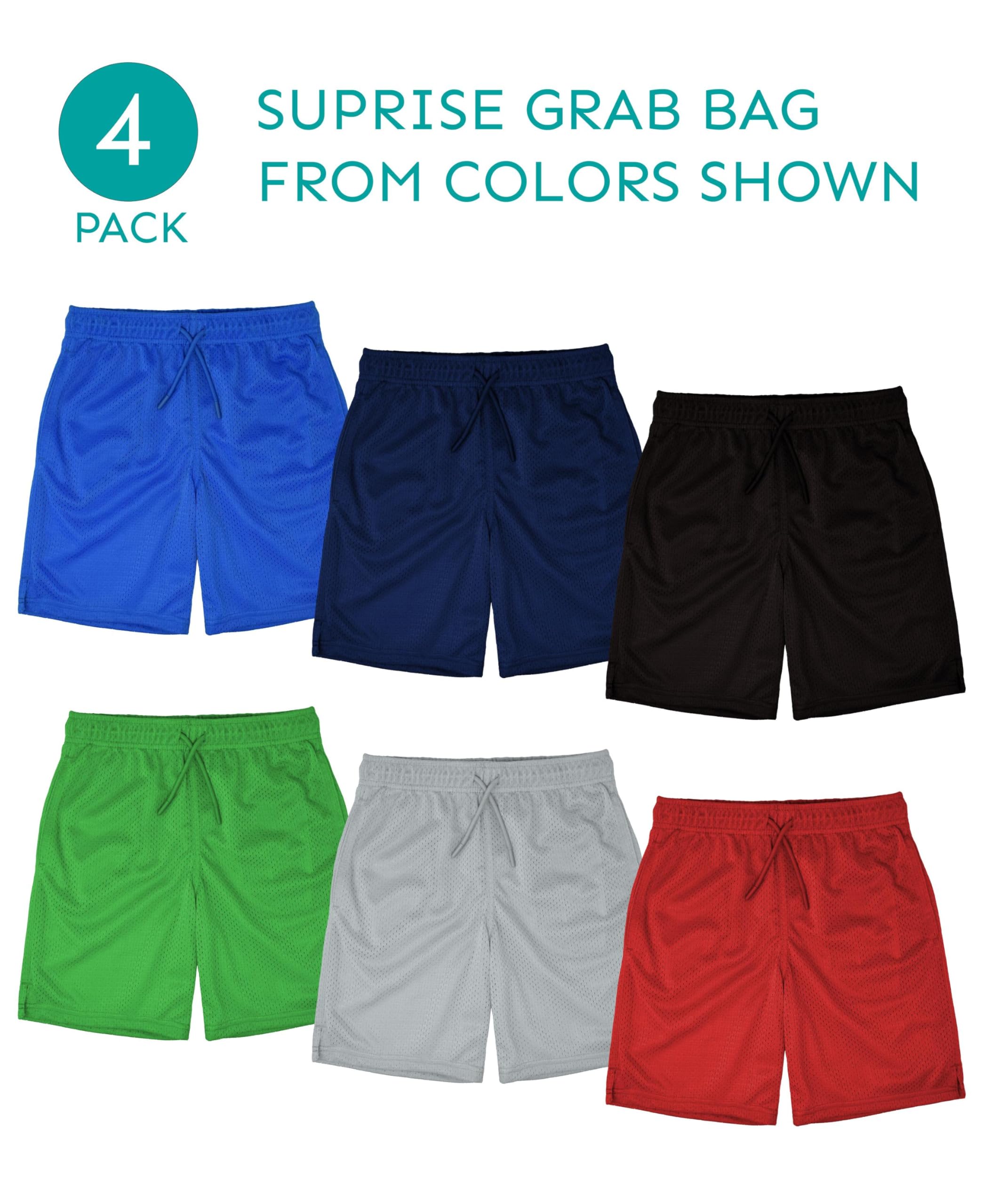 Andrew Scott Boys Active Performance & Mesh Style Basketball Sport Shorts - Multi Packs