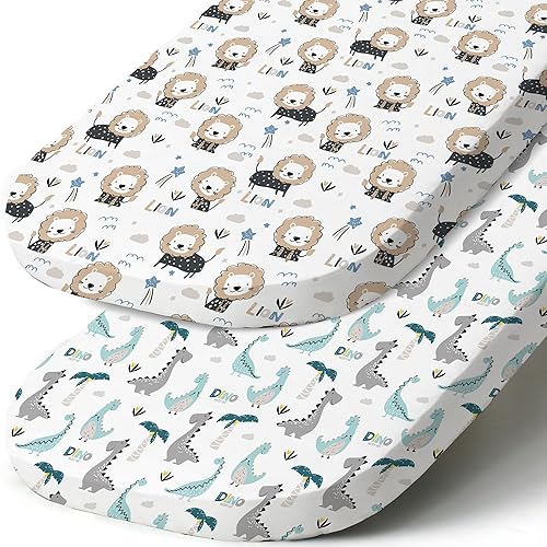 BROLEX - Juego de sábanas elásticas ajustables para moisés, paquete de 2 sábanas para moiséscolchón, unisex, para niños y niñas, ultra suave,