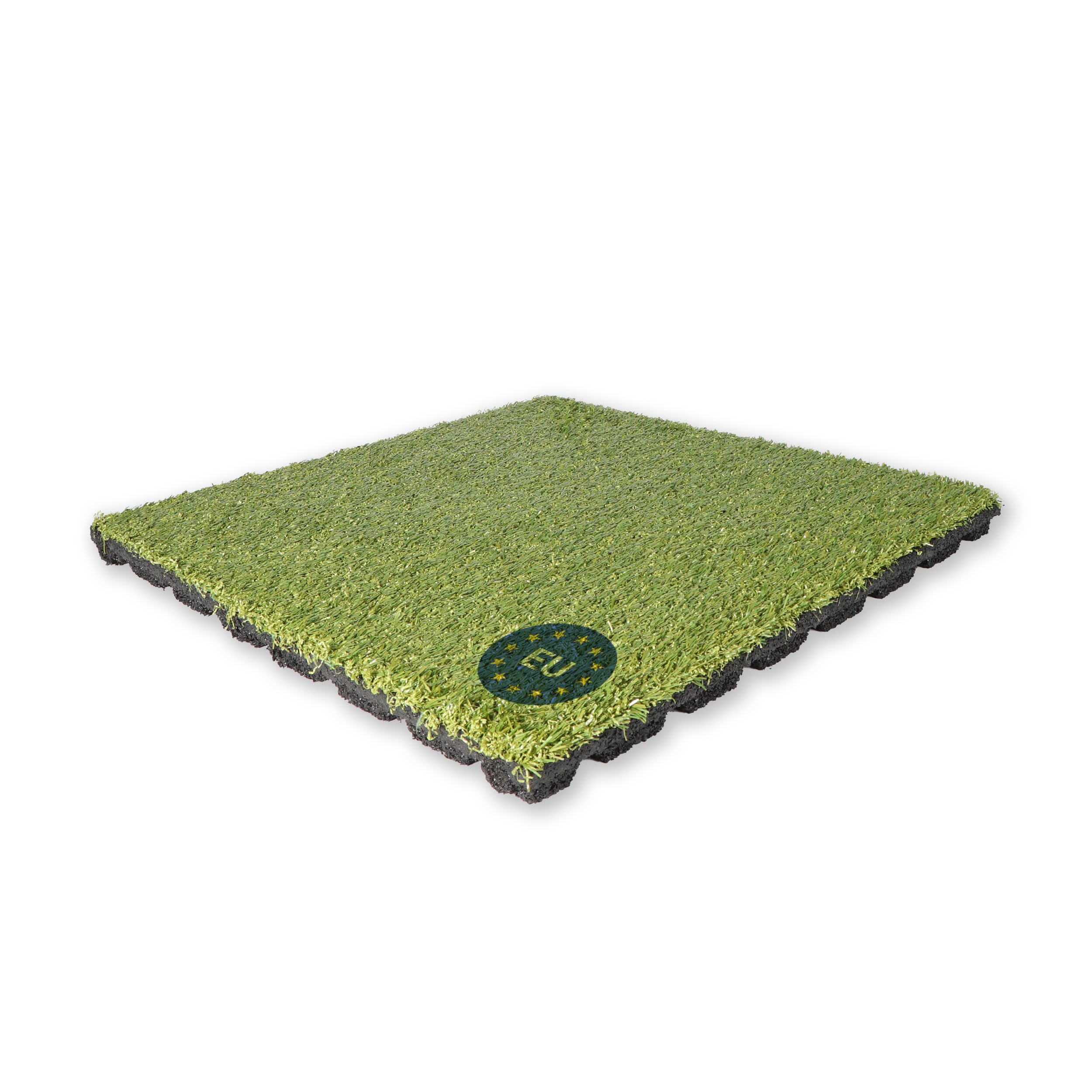 Gartenpirat Alfombrilla Anticaída con Césped Artificial 50x50 cm 50 mm – Seguridad Jardín Zona de Juegos – Antideslizante – Interior y Exterior