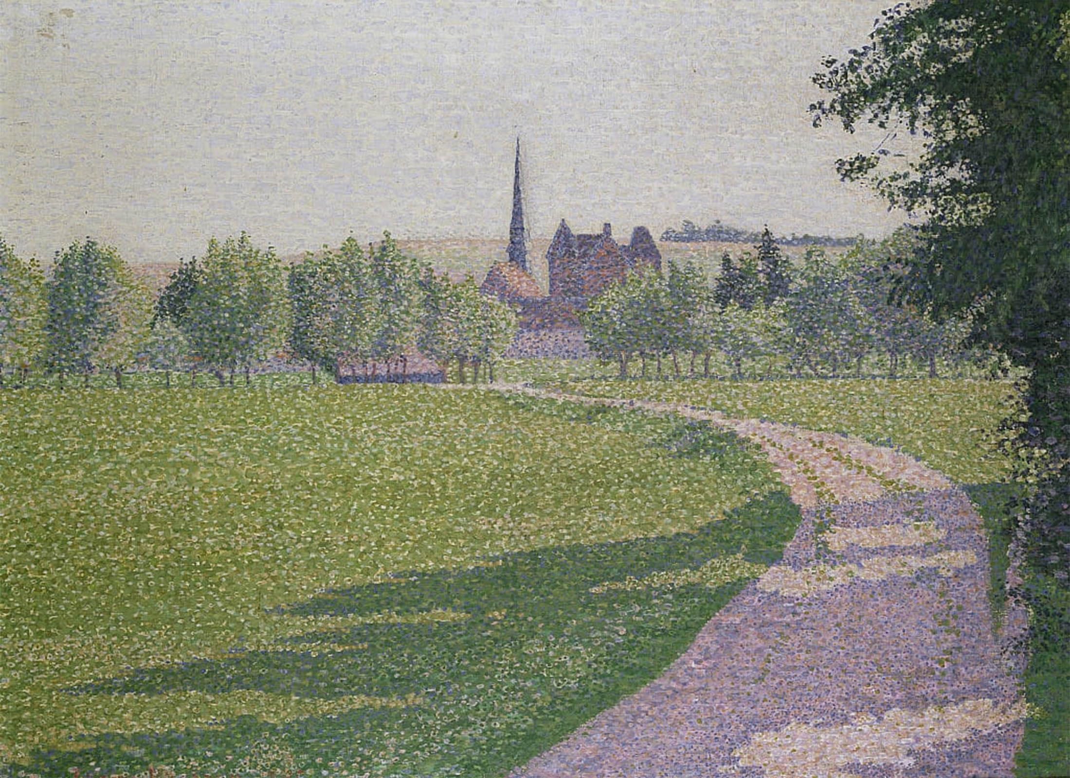 POSTERIIk Vintage Print Pop Art Landscape Artwork Eragny Church by Lucien Pissarro Art Prints for Office Home Decor 60x90cm