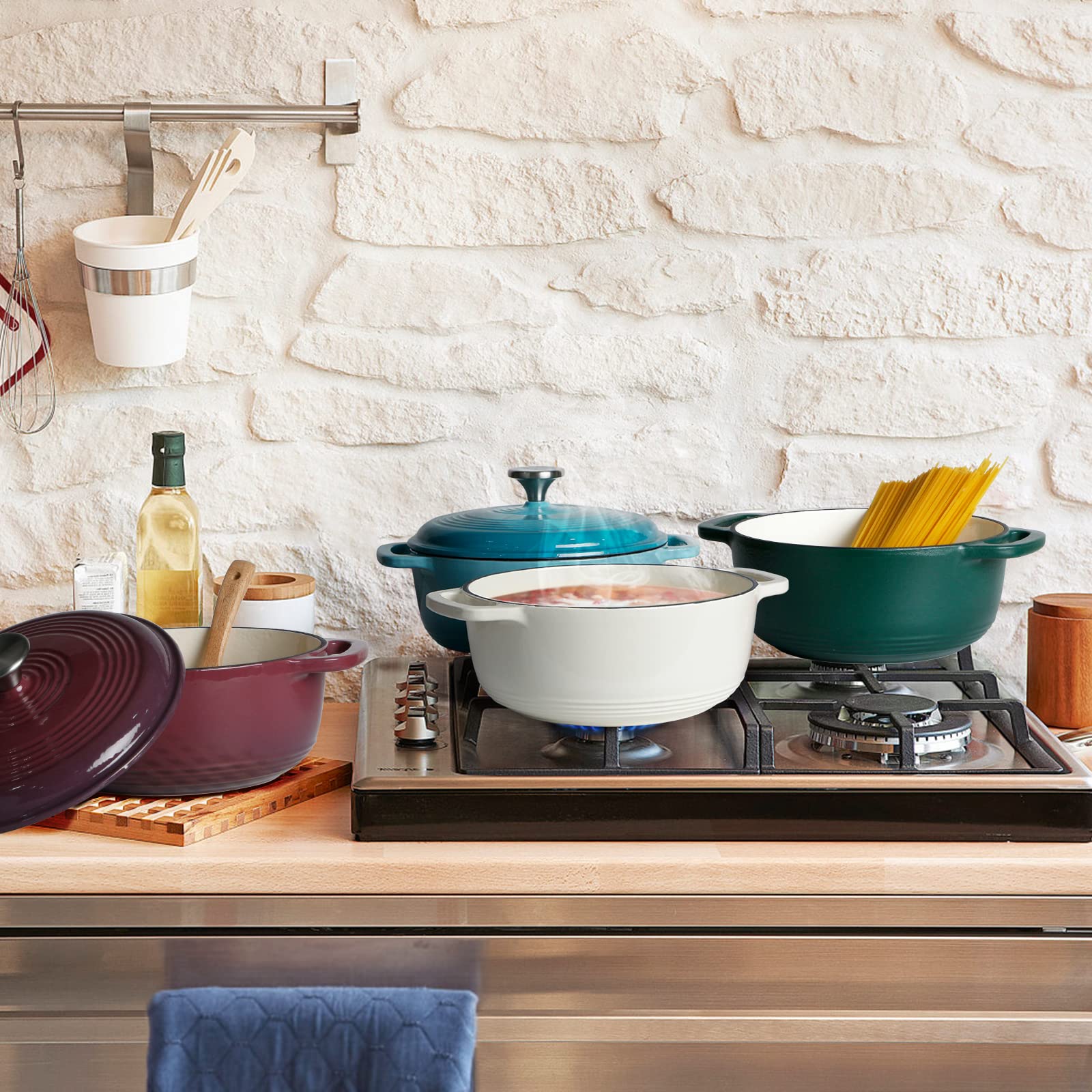 Gietijzeren Cocotte Ovaal 4.3 Liter - Geëmailleerde Braadpan met Deksel
