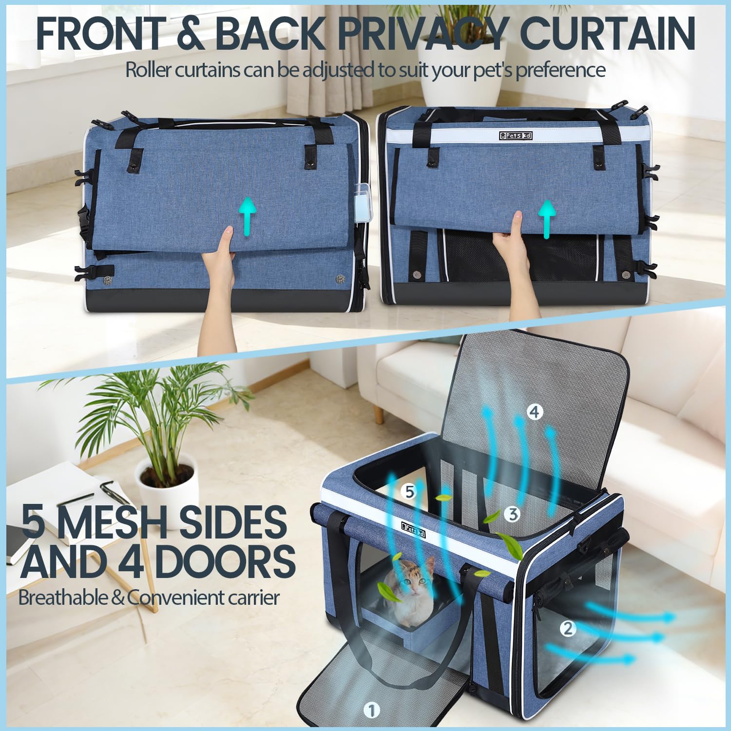 Amazon.com : Petskd Double Extra Large Cat Carrier with Litter Box