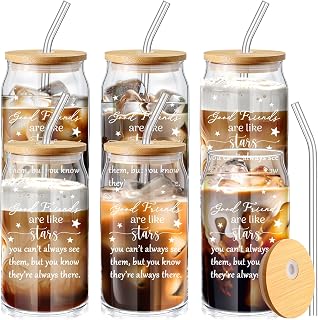 Zhehao 6 Pack Friendship Gifts for Women Friends 16oz Glass Cups Bulk