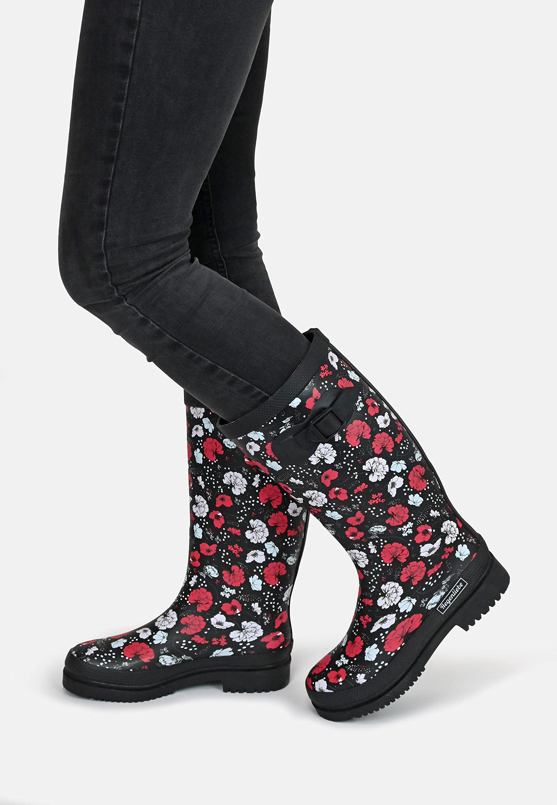 Regenliebe Damen Gummistiefel Blossom Night High Langschaft