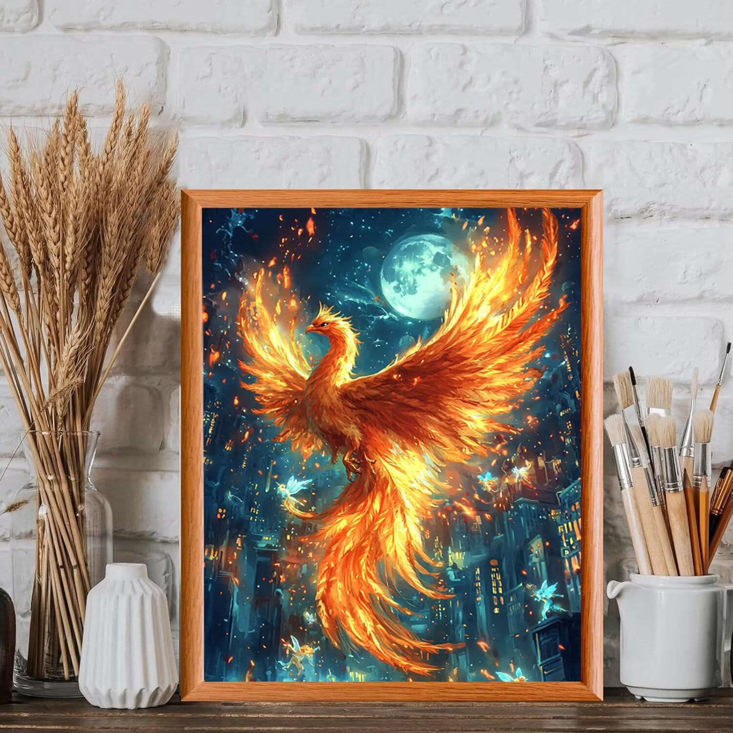 Phénix au clair de lune Peinture Numero Adulte Kits, 60x80cm m-1104