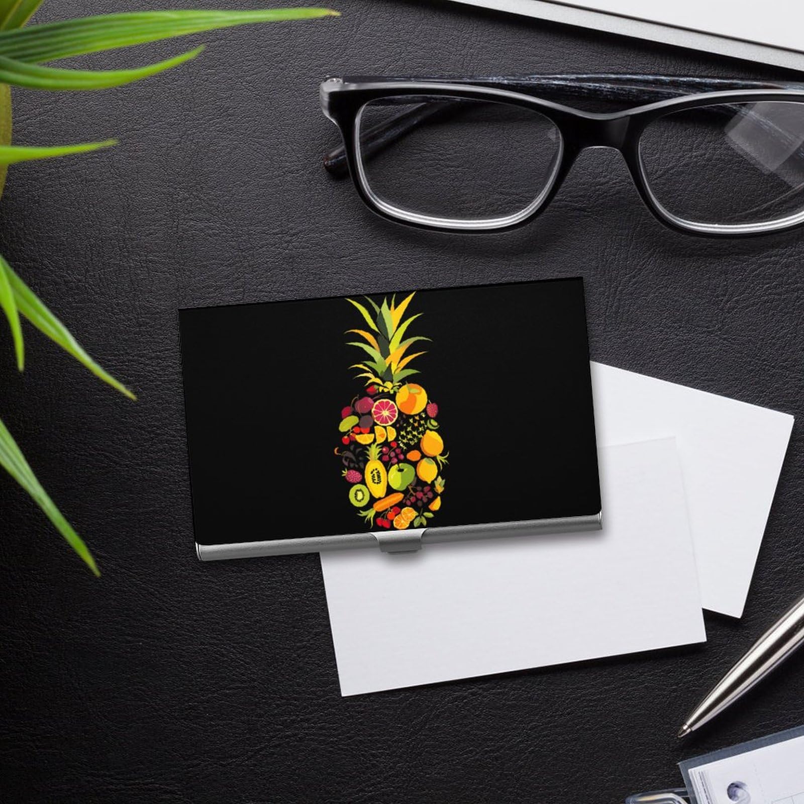 Amazon.com: Fruit Pineapple Printed Business Card Holder Slim