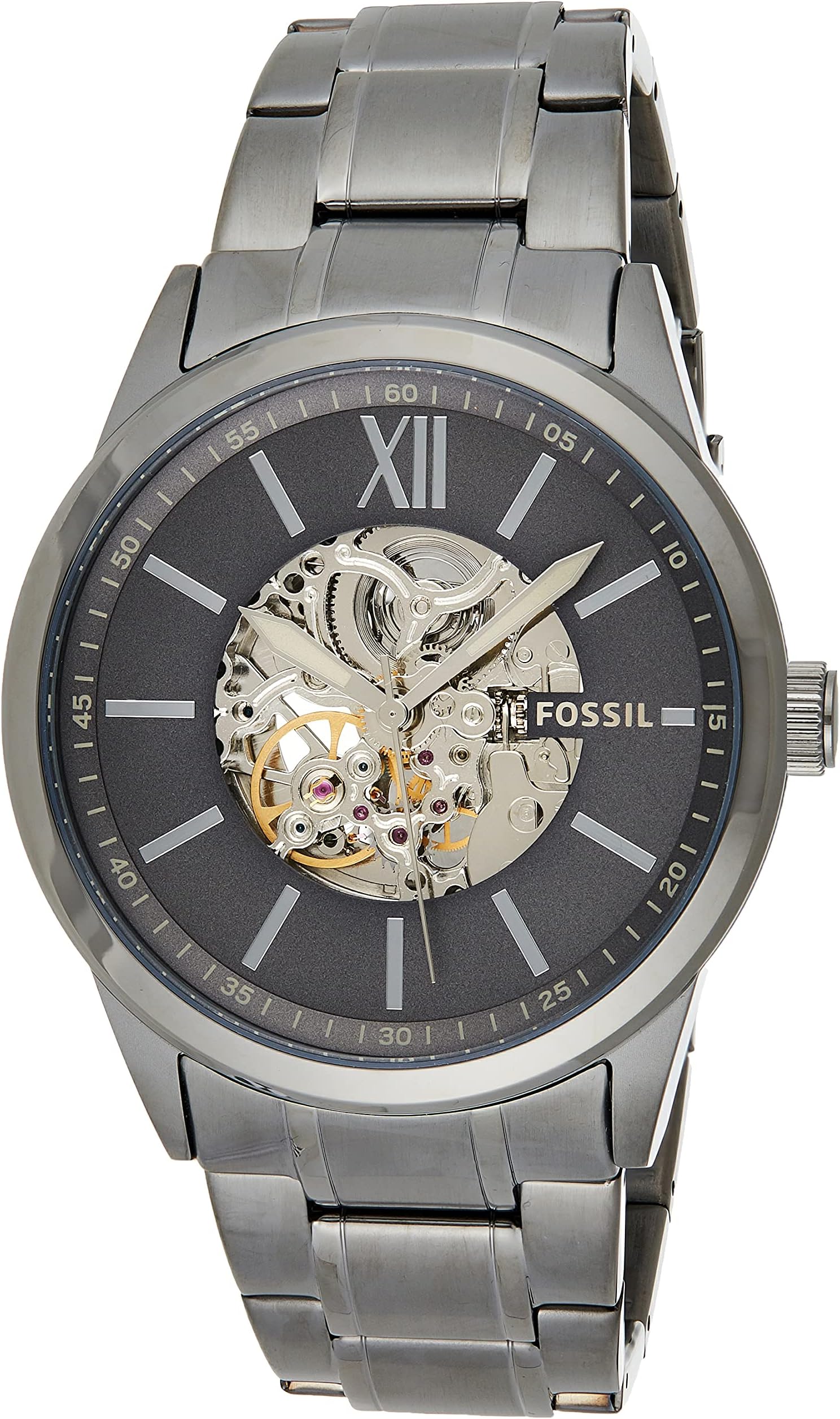 MENS 48MM FLYNN STAINLESS STEEL WATCH BQ2384, GUNMETAL