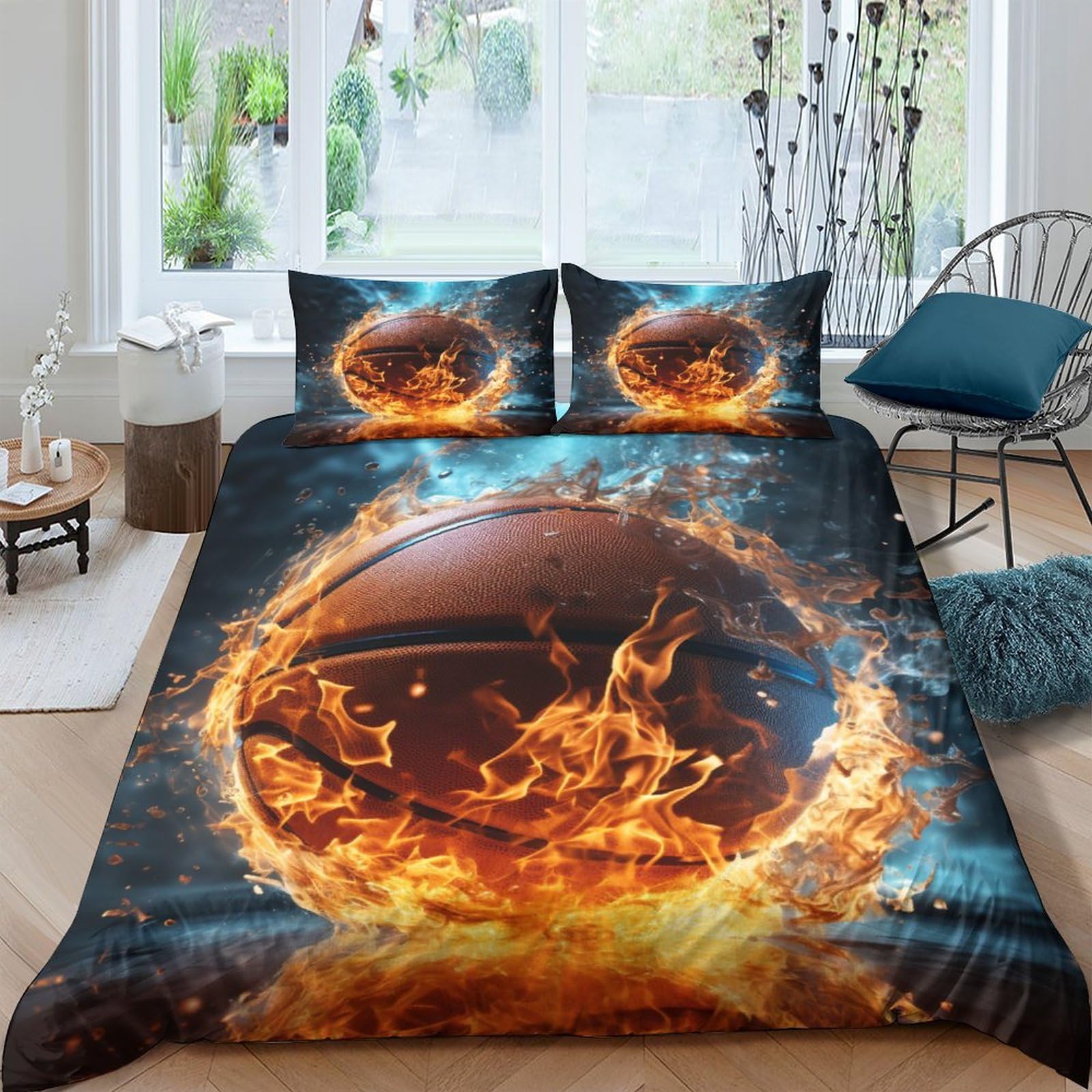 Housses de couettes basket-ball pour chambre ado lit double