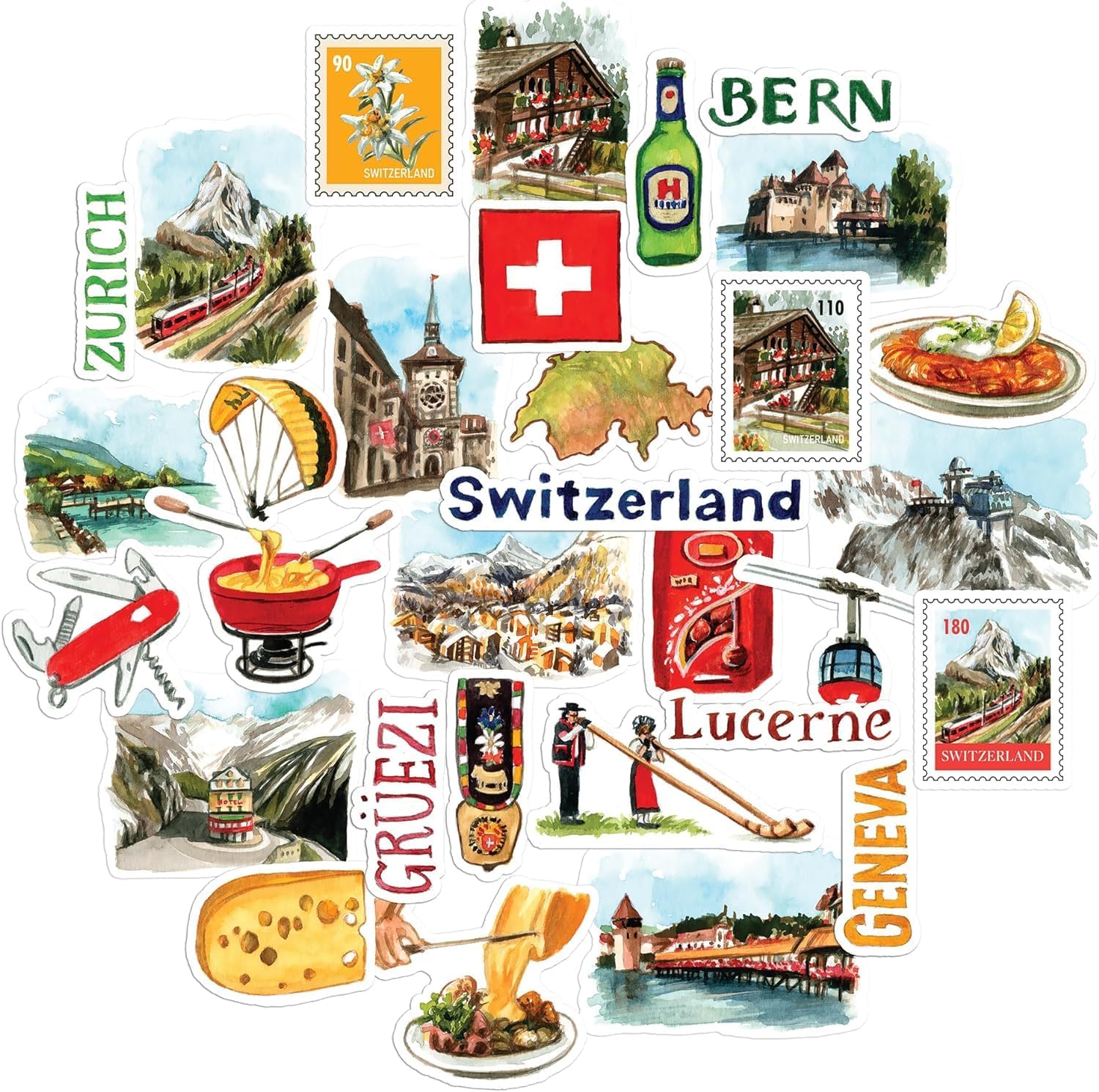 Amazon Navy Peony Stunning Switzerland Travel Stickers 31pcs amazon-navy-peony-stunning-switzerland-travel-stickers-31pcs