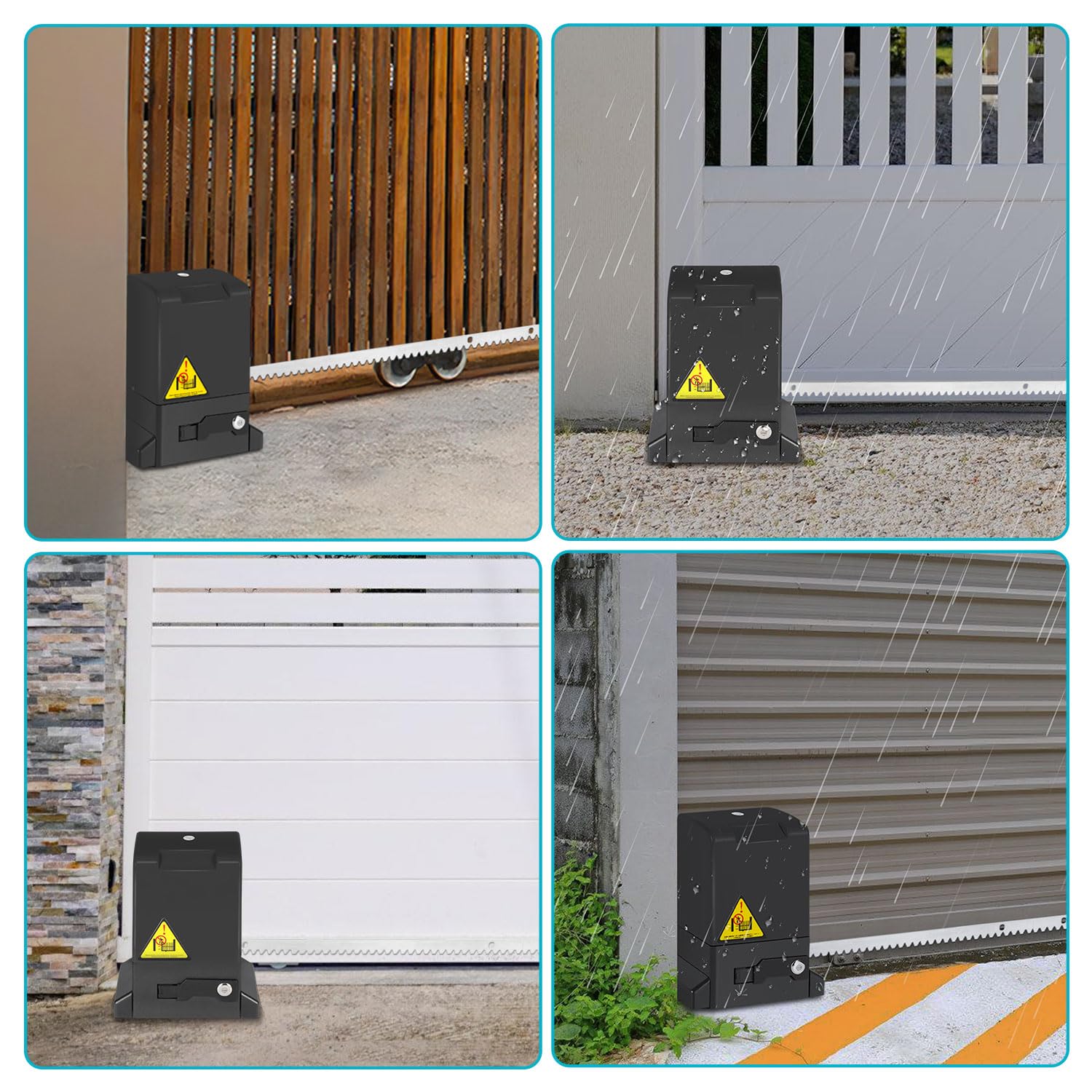 Sonnewelt Azionamento scorrevole da 370 W, set apriporta da garage con 2 telecomandi, lunghezza cancello 12 m, 8 cremagliera in acciaio, apriporta fino a 800 kg, automatico per hotel, fabbrica