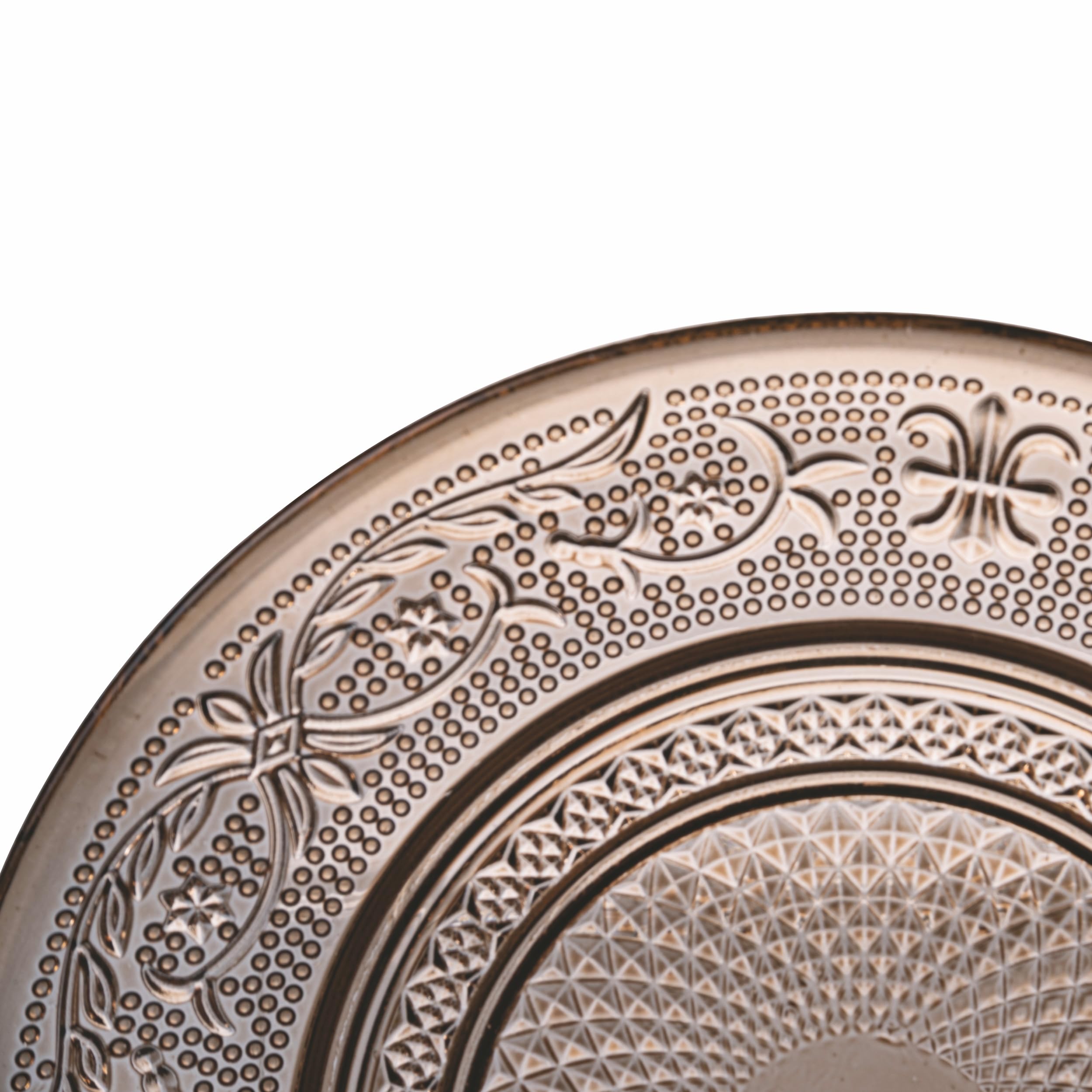 Villa d'Este Home Tivoli Set 6 Piattino pane Ø 15 cm in vetro, Imperial Chocolate