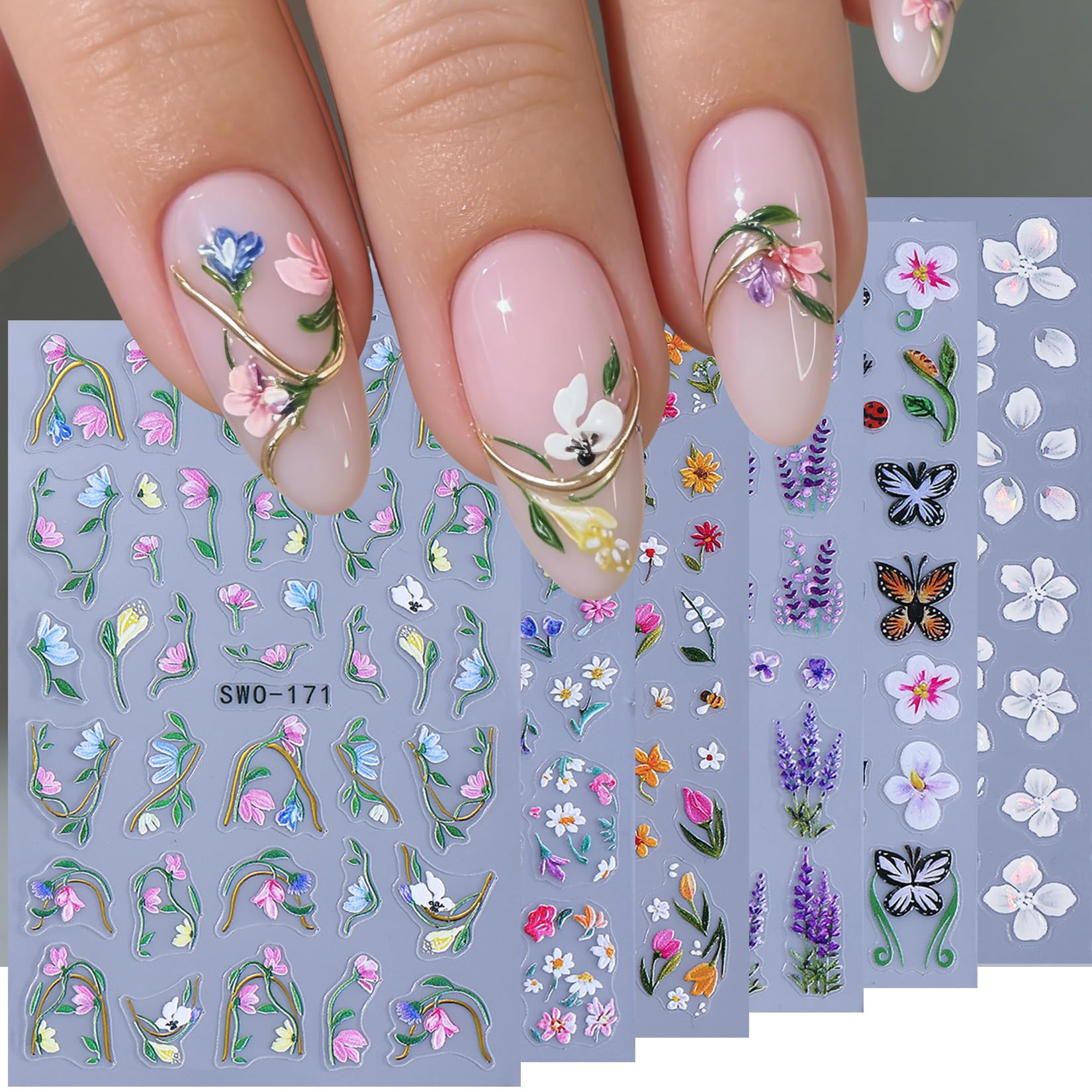 Sun Nail Stickers - Bohemian Nail Art Decals -15