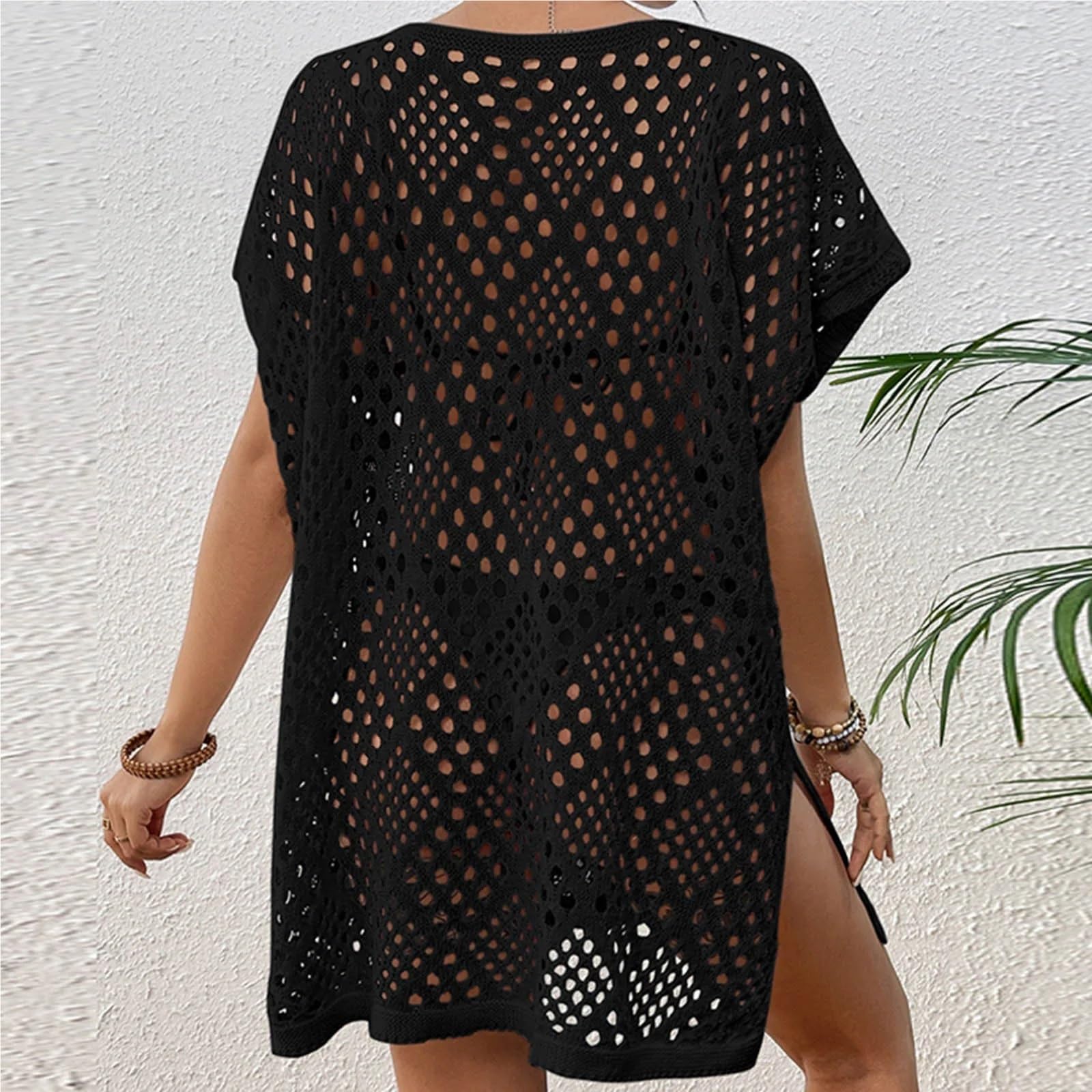 vestidos playa Blusa de playa malla, vestido suelto con sexy punto, traje baño for mujer, for