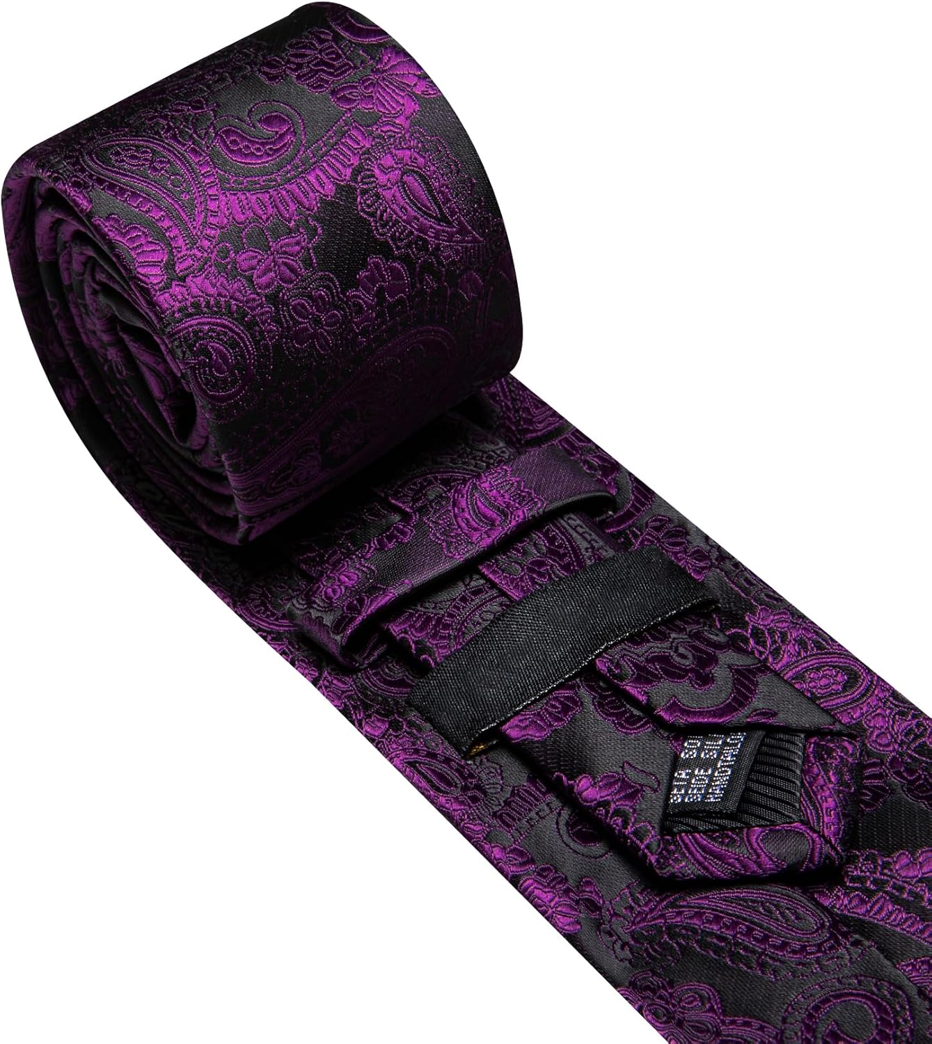 Barry.Wang Paisley Tie for Men Silk Woven Necktie and Tie Clip Set Wedding Party Business Formal - Image 6