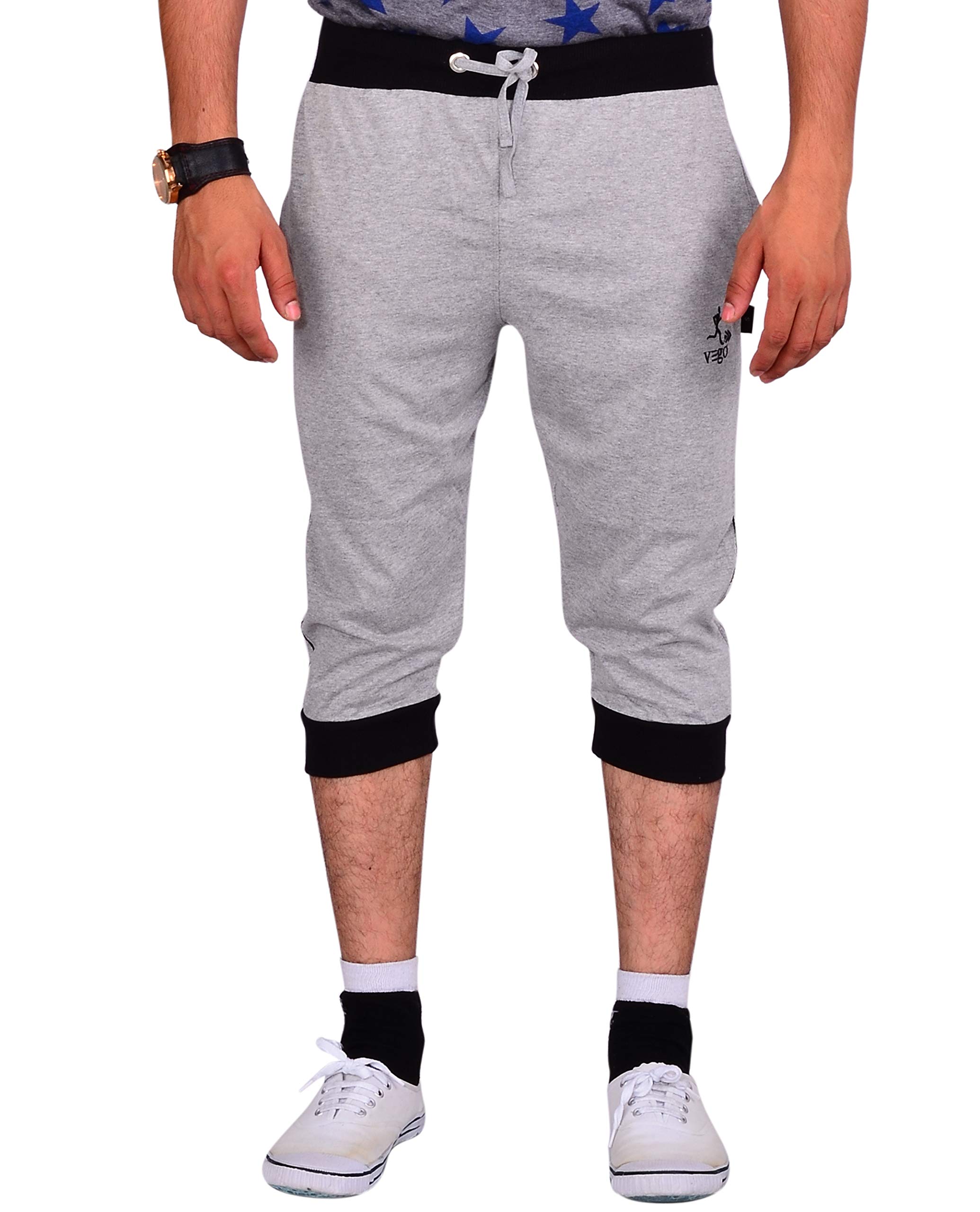 vego Mens Cotton Cuff or Grip Three by Fourth, 3/4, Capri, Three Quarter-picture-32