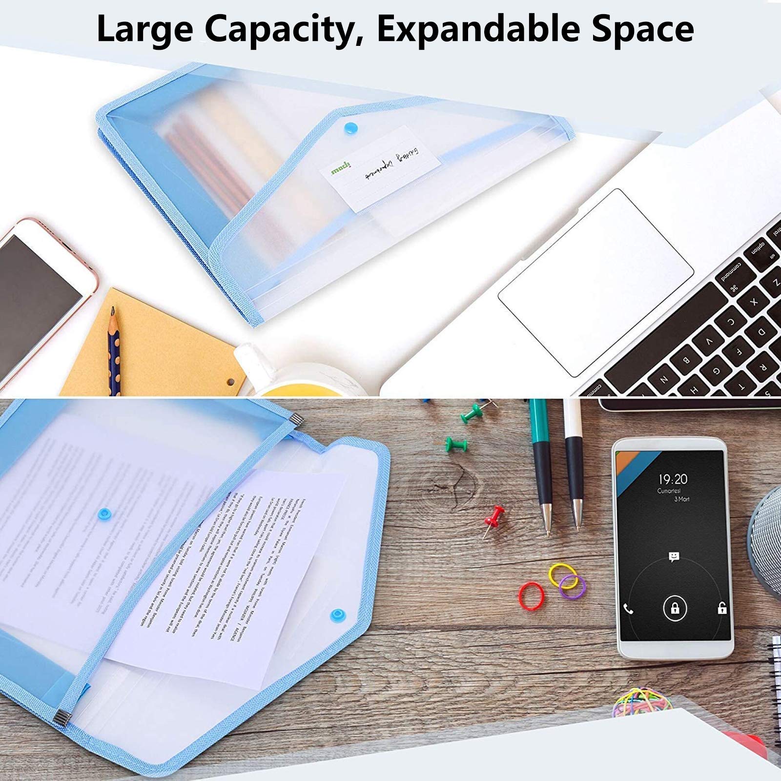 5x A4 Dokumentenmappen Set - Wasserdichte Sammelmappen Mit Druckknopf & Kartenfach