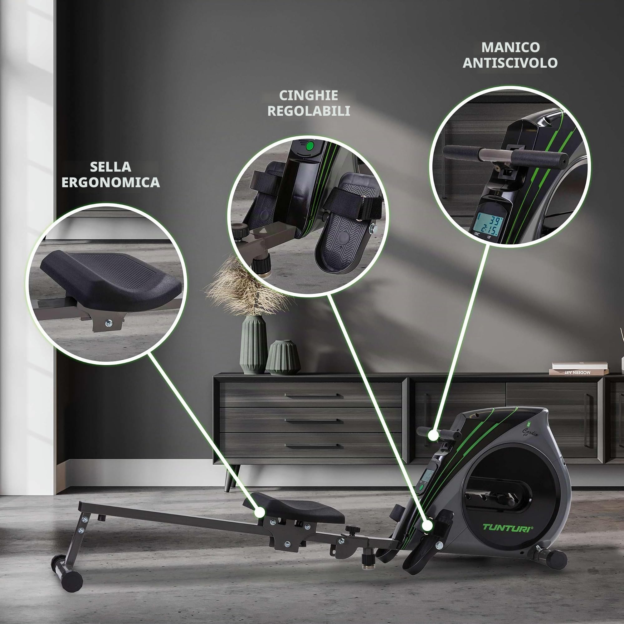 Cardio Fit R20 Vogatore da casa Pieghevole - Rower Pieghevole