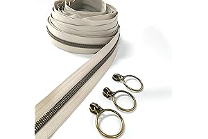 Leekayer #5 Antique Brass Metallic Nylon Coil Zipper
10 Yards with 25pcs Antique Brass Sliders