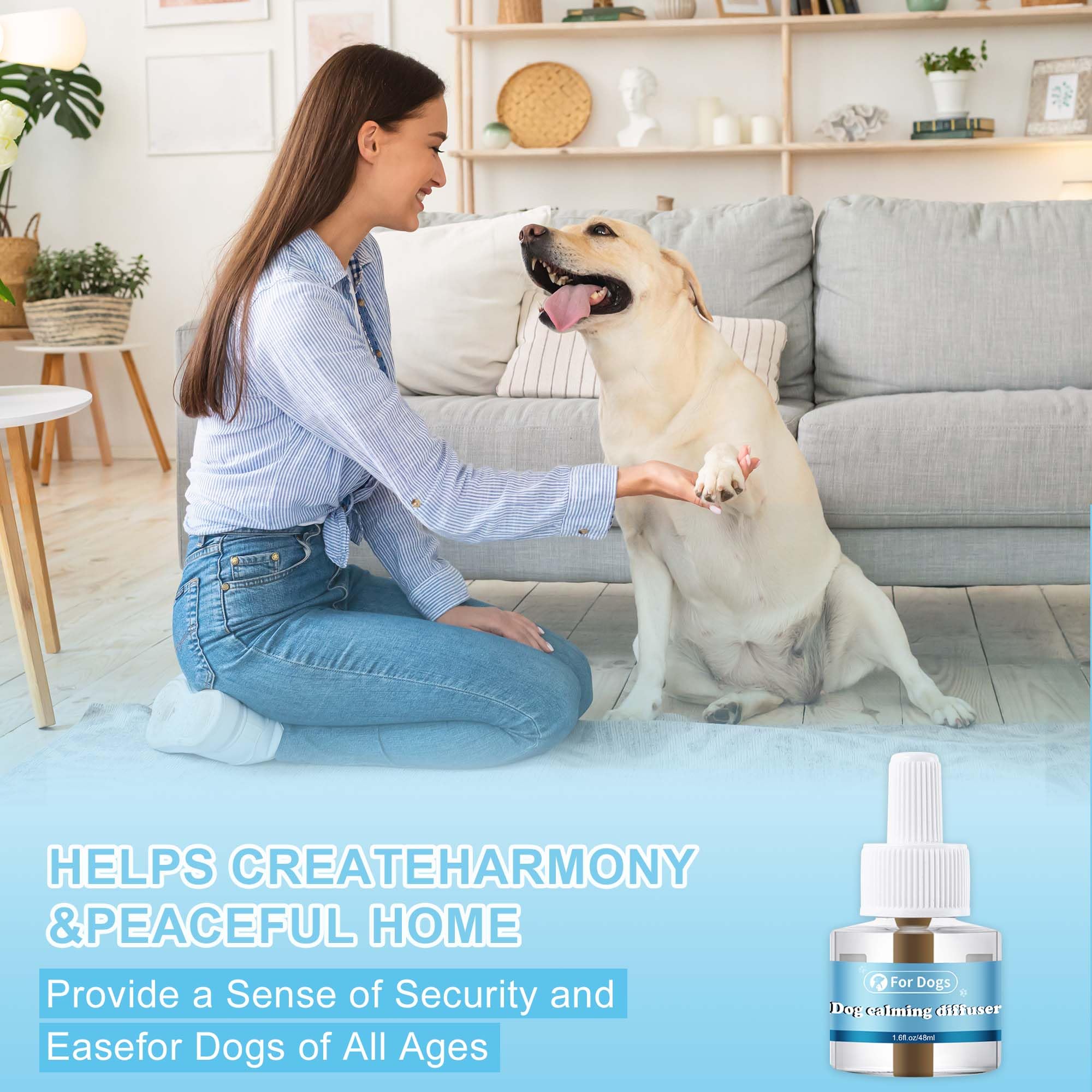 Ricarica per diffusore calmante per cani, confezione da 6 ricariche per diffusore terapeutico per alleviare l'ansia del cane, ricariche per diffusore di feromoni calmanti per cani per ridurre