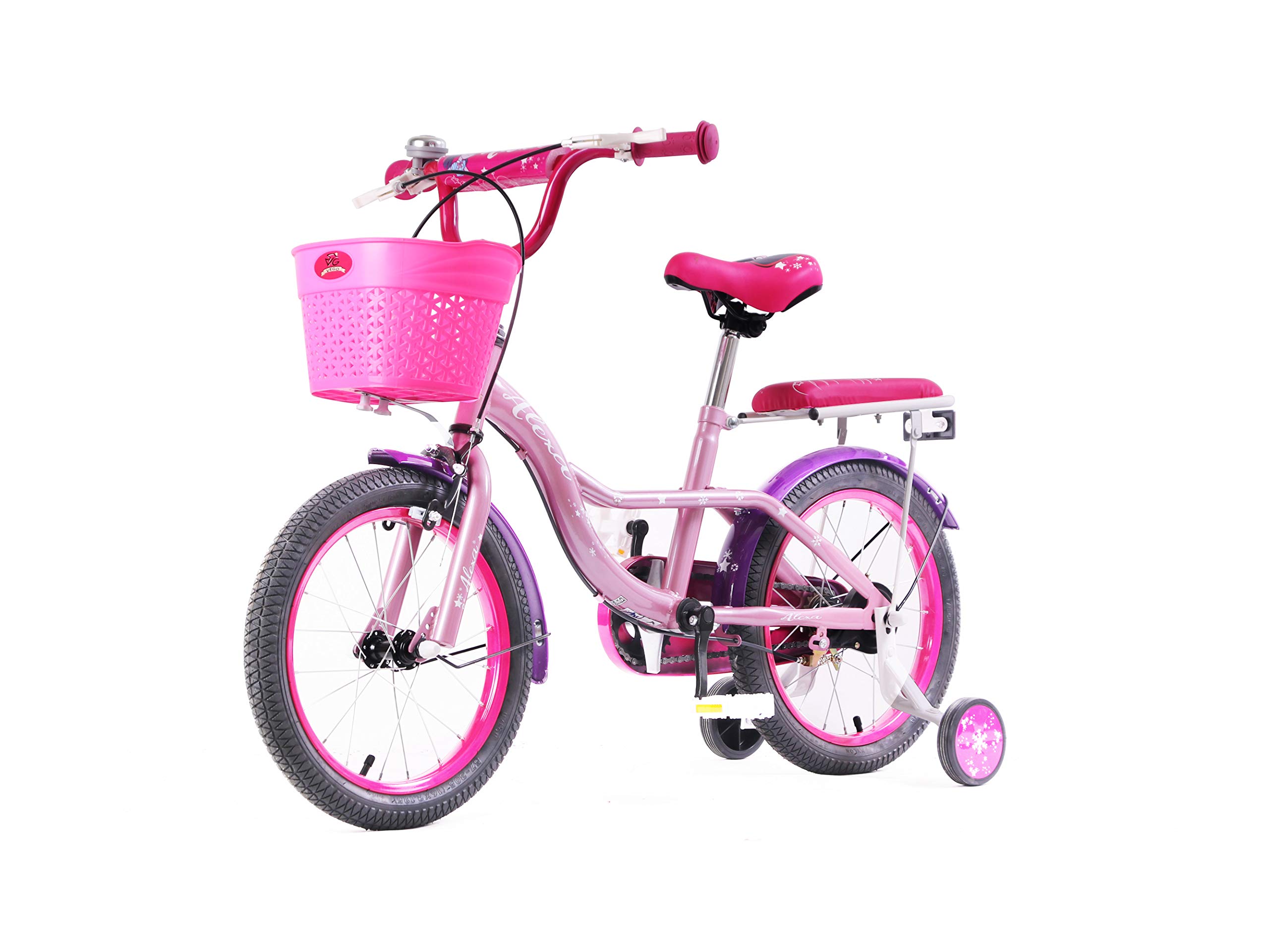 Vego Alexa Kids Bike 16 Inch With Rear Sidewheels (L. Pink)