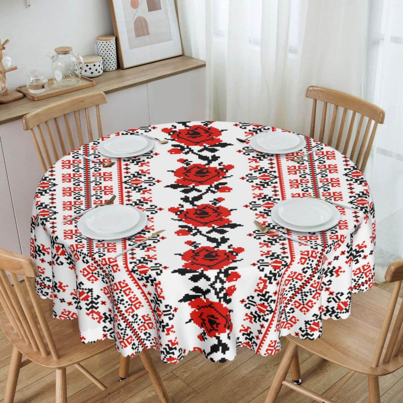 Nappe Ronde En Tissu Pour Table De Salle à Manger - 152,4 Cm