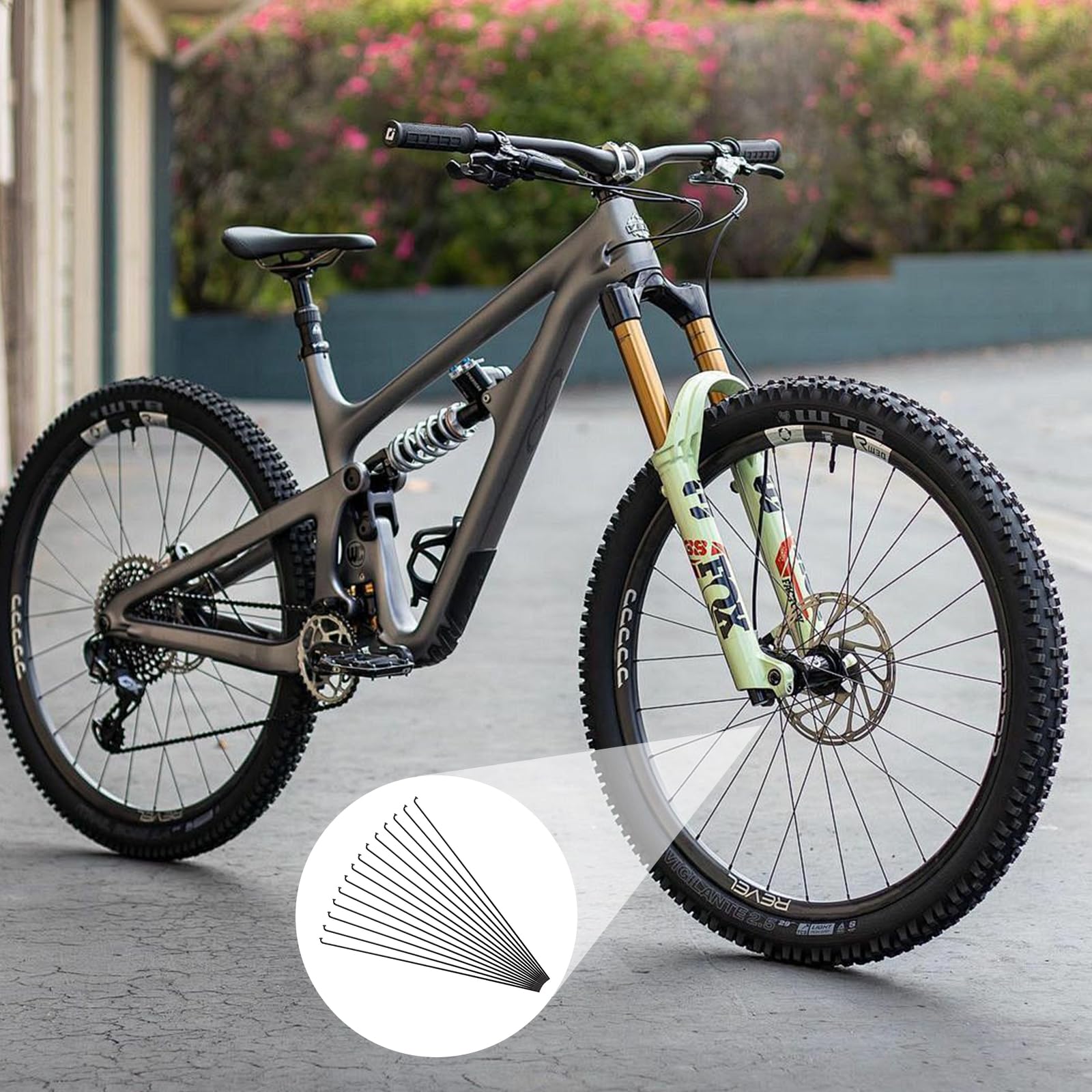 36 sztuk szprychy rowerowe 14G, zakrzywione J, 289mm, z 36 nyplami, szprychy stalowe do roweru górskiego, antykorozyjne stalowe szprychy rowerowe, czarne