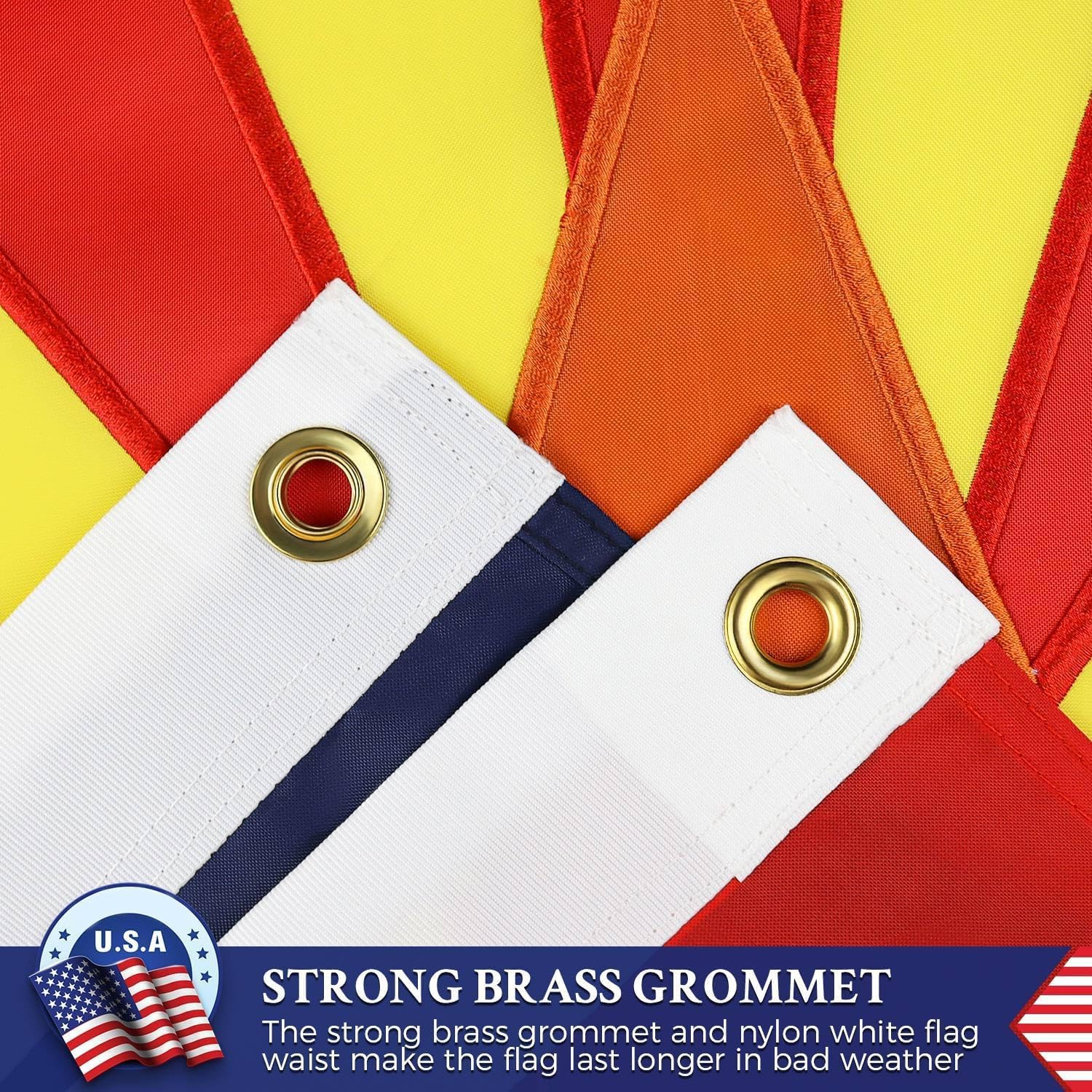 Double Sided Arizona State Flag 3x5 Outdoor The Longest Lasting AZ Flags Heavy Duty 210D Nylon, Sewn Stripes, Embroidered Star, Stronger Brass Grommets,4 Stitched Hemming, Perfect for - Image 2