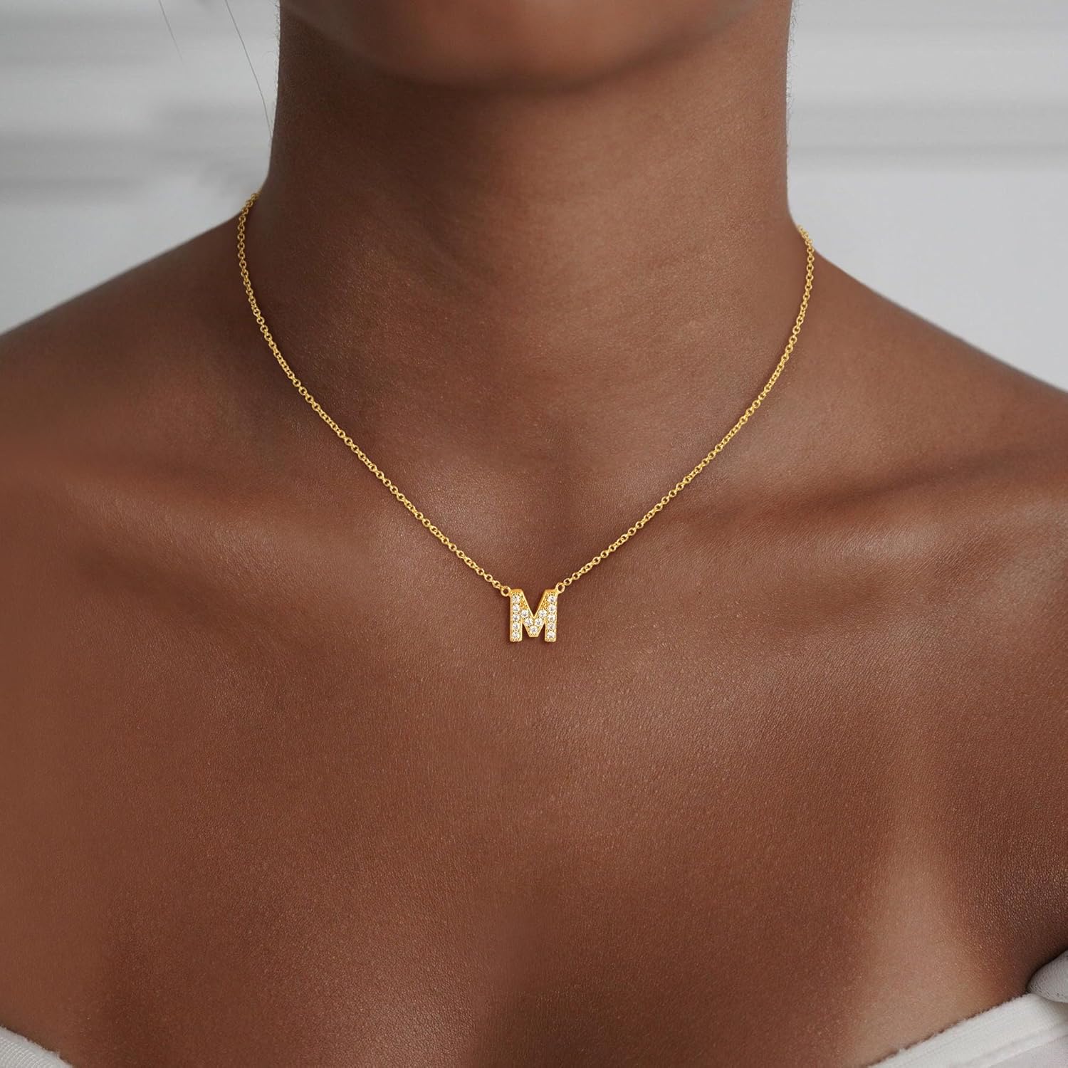 Christmas Gifts Dainty Gold Initial Necklaces for Women Girls Teens Kids Non Tarnish 14k Gold Plated Letter Zirconia Pendant Necklace Trendy CZ Initial Name Necklace Gold Jewelry for Women - Image 2