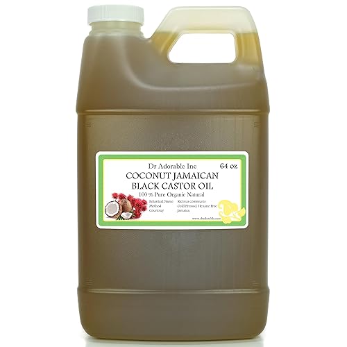 Negro de Jamaica de coco orgánico Aceite de Ricino Natural Pure Fortalecer Grow & Restore Cuidado del Cabello 64 oz