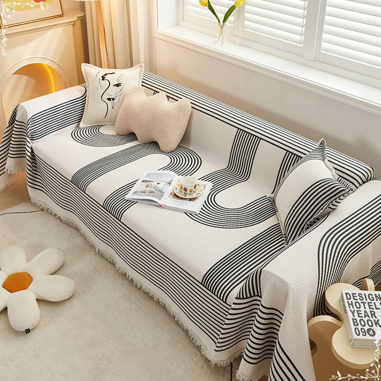Coperta Divano Zebrata 180x200 Cm - Flanella Calda Per Tutte Le Stagioni
