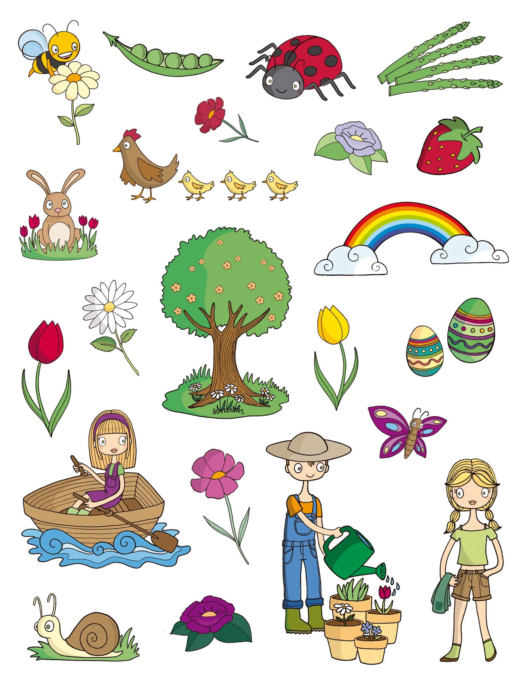 APLI 11622 - Removable Stickers: Le Printemps - 12 Sheets of Stickers, Multicoloured - Image 2