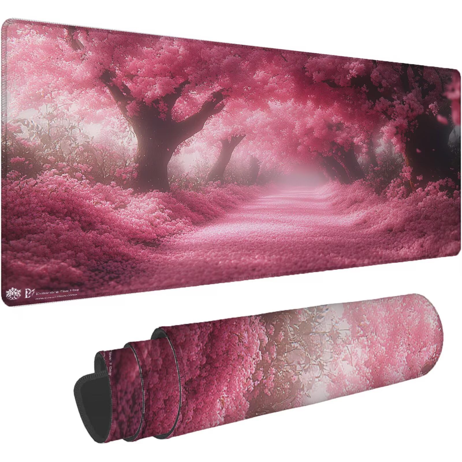 Podkładka pod mysz XXL 1600 x 800 mm różowa podkładka pod mysz krajobrazowa biurko podkładka pod mysz do gier antypoślizgowa gumowa podstawa zszyte krawędzie akcesoria biurowe do gier do biura i
