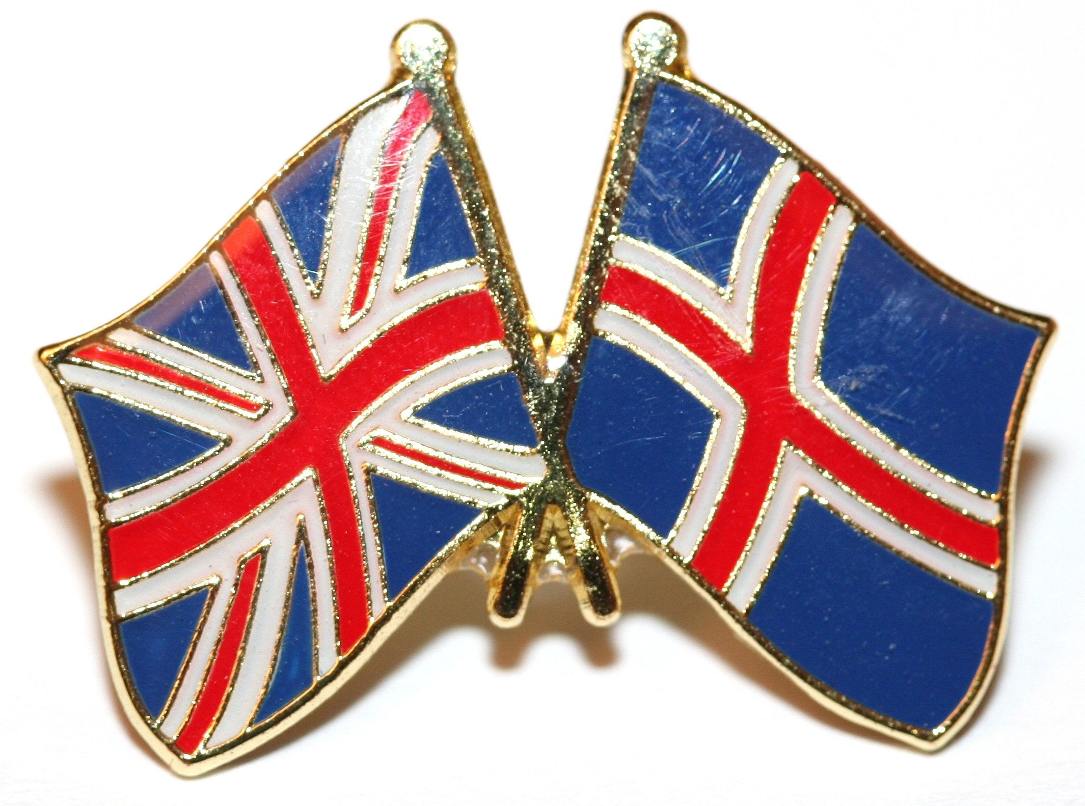 Buxton's Badges Multiple Uk & Iceland Friendship Flag Pin Badge